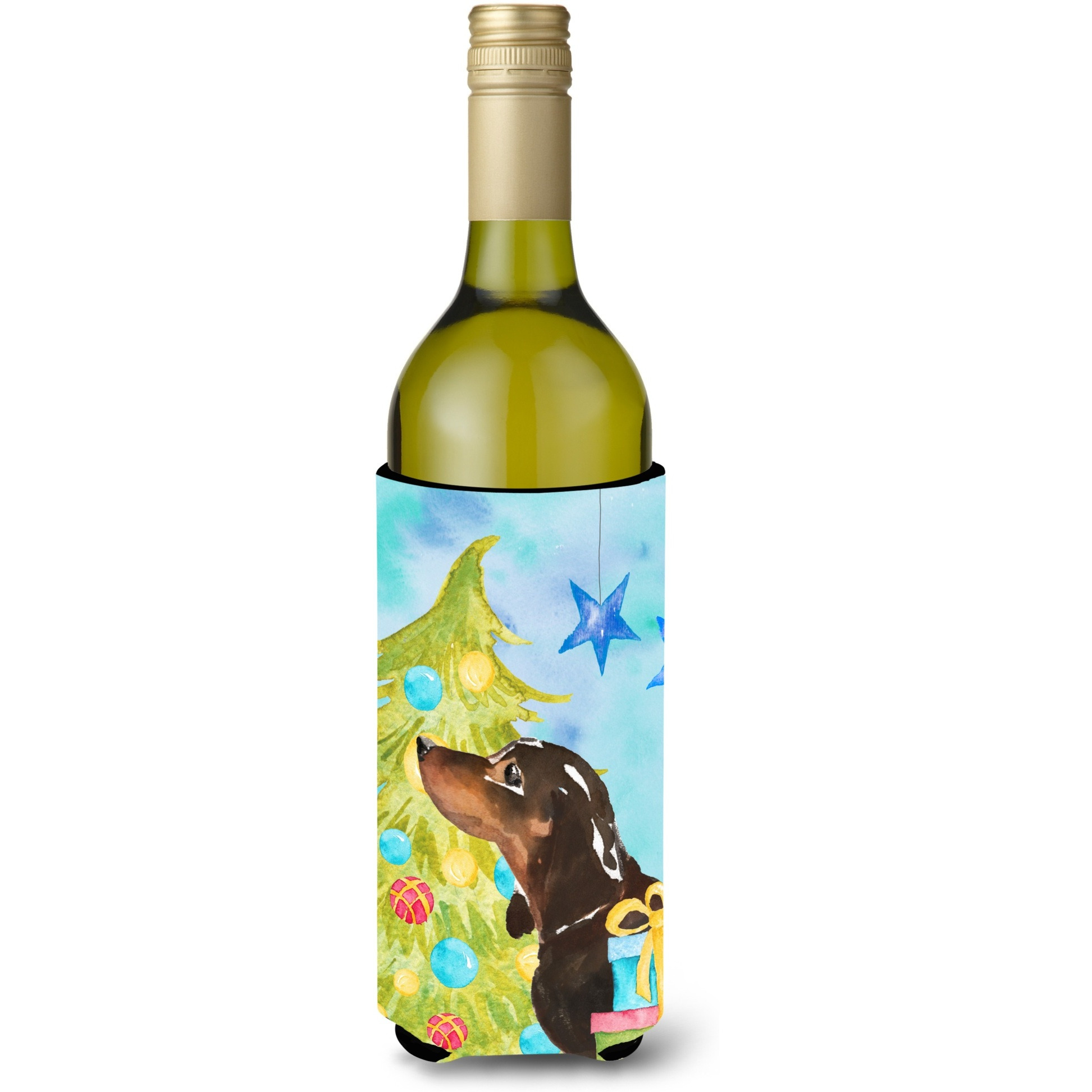 &quotCaroline's Treasures Black and Tan Dachshund Christmas Decorative Bottle Hugger, 750ml, Multicolor"