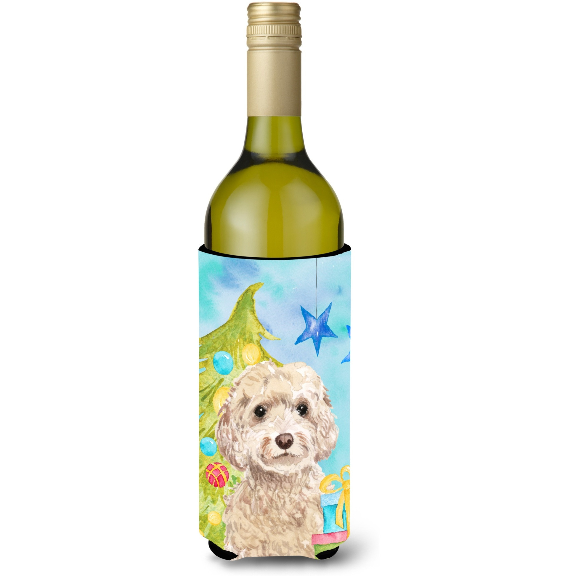 &quotCaroline's Treasures Champagne Cockapoo Christmas Decorative Bottle Hugger, 750ml, Multicolor"