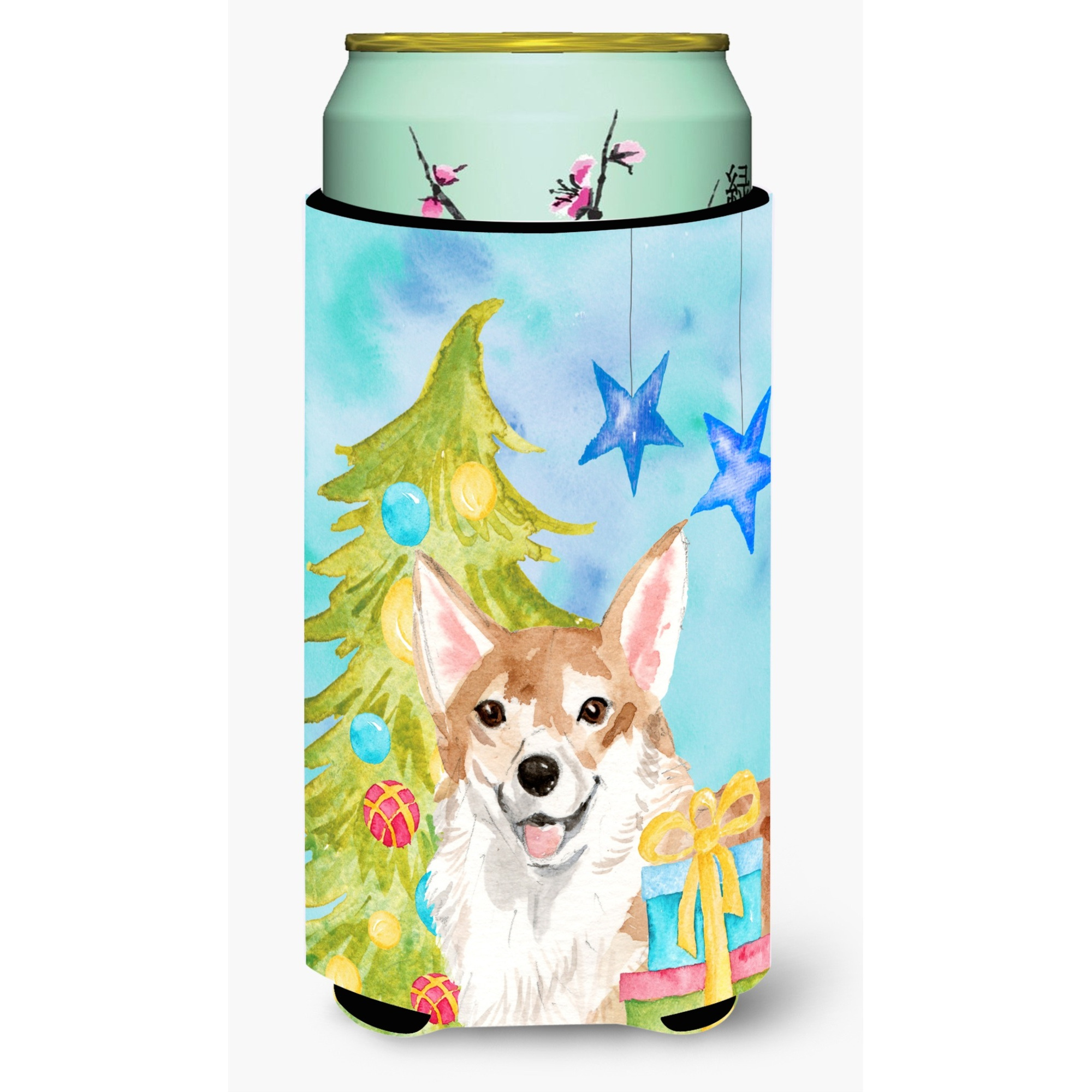 &quotCaroline's Treasures Corgi Christmas Decorative Can Hugger, Tall, Multicolor"