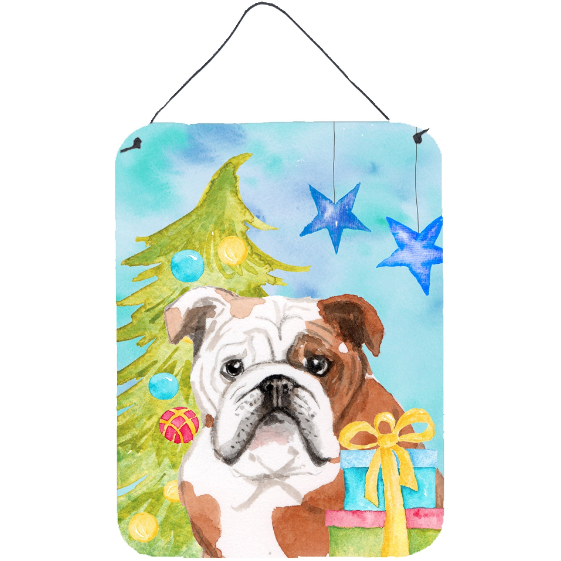 &quotCaroline's Treasures English Bulldog Christmas Metal Print, 16"" x 12"", Multicolor"