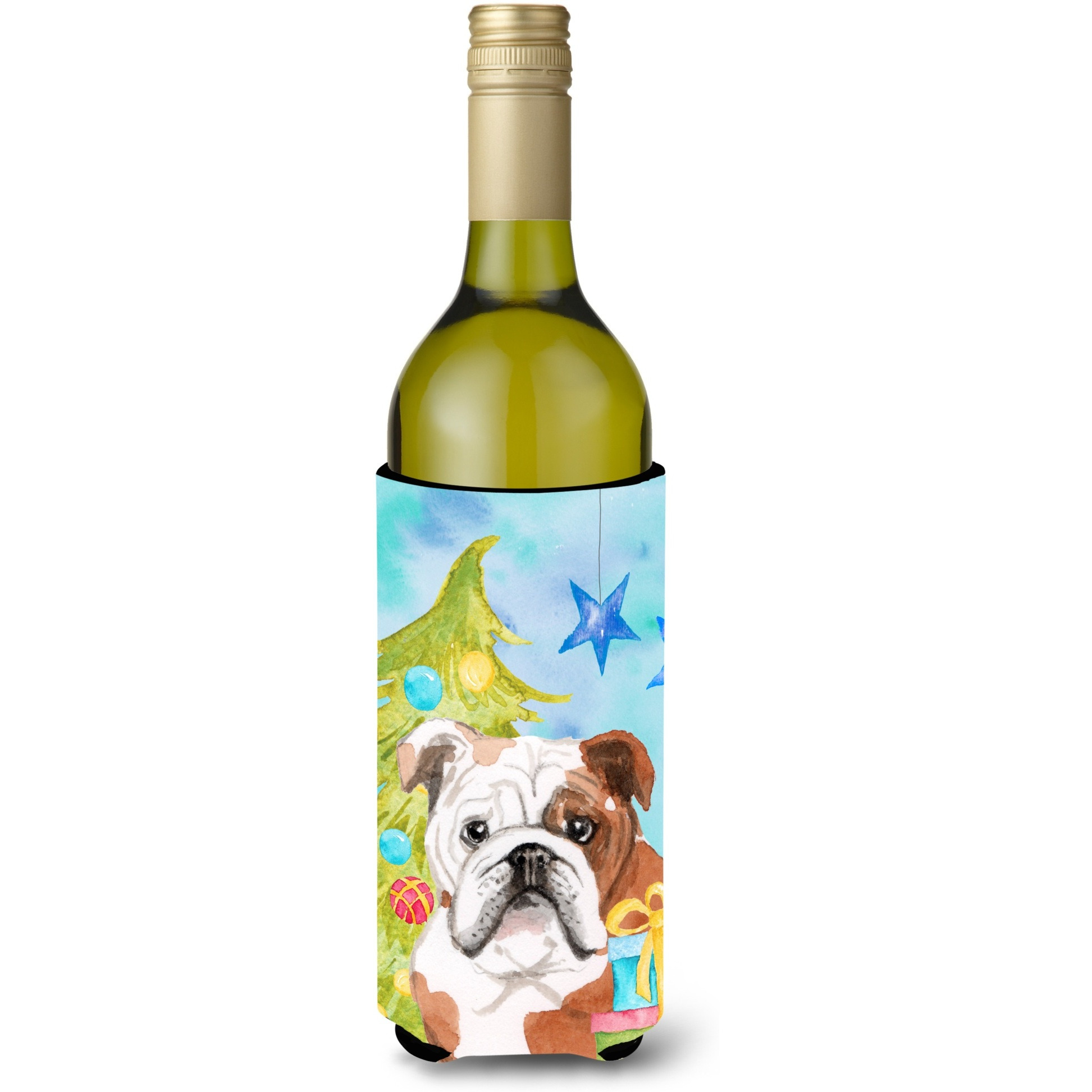 &quotCaroline's Treasures English Bulldog Christmas Decorative Bottle Hugger, 750ml, Multicolor"