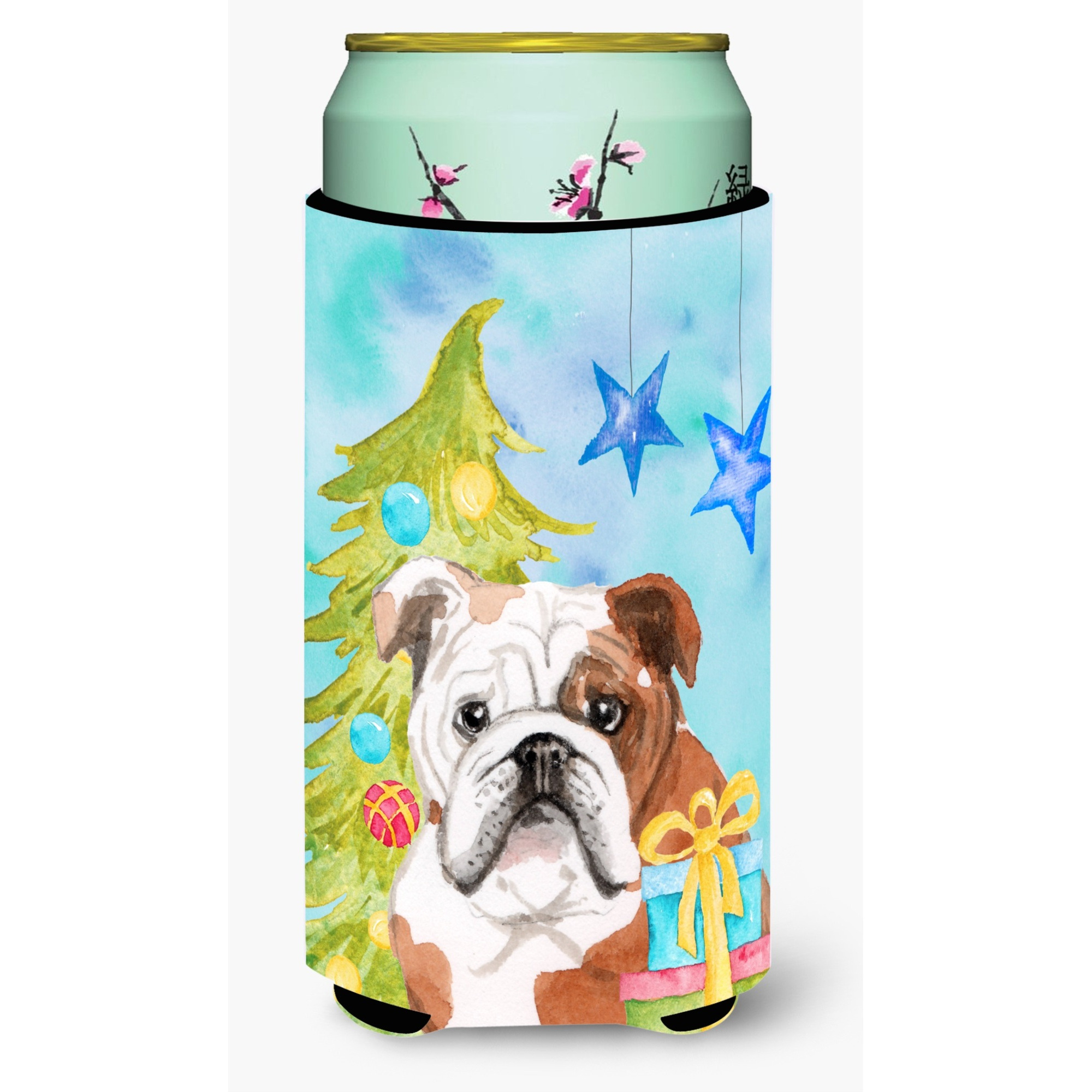 &quotCaroline's Treasures English Bulldog Christmas Decorative Can Hugger, Tall, Multicolor"