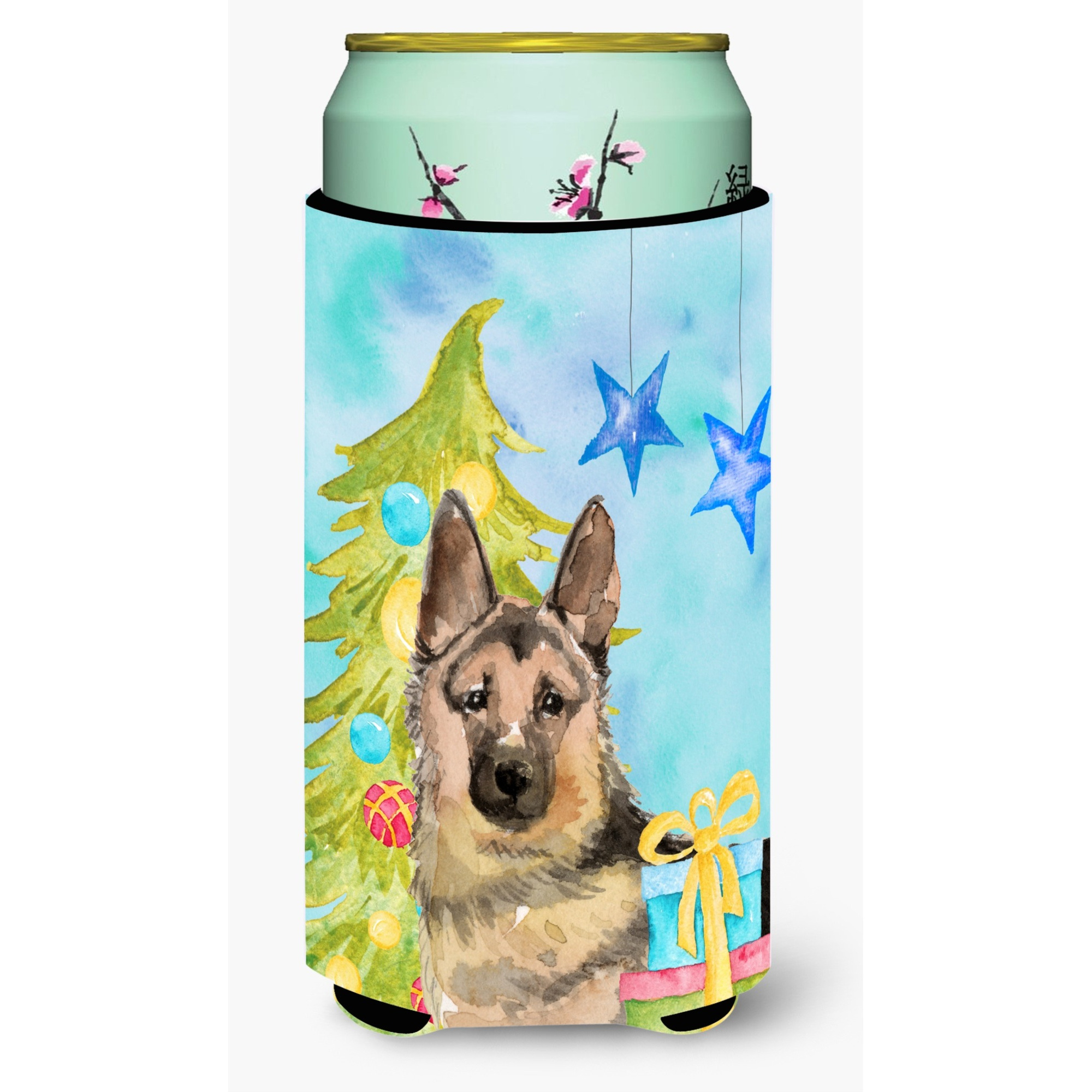 &quotCaroline's Treasures German Shepherd Christmas Decorative Can Hugger, Tall, Multicolor"