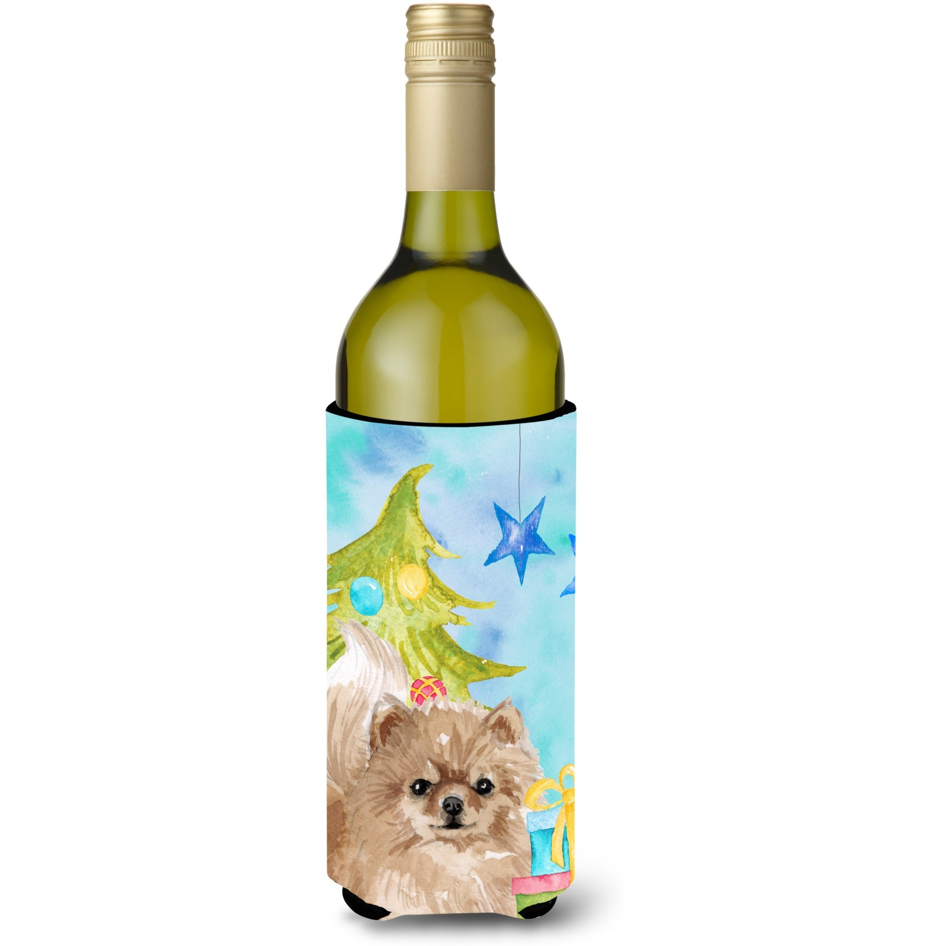 &quotCaroline's Treasures Pomeranian Christmas Decorative Bottle Hugger, 750ml, Multicolor"