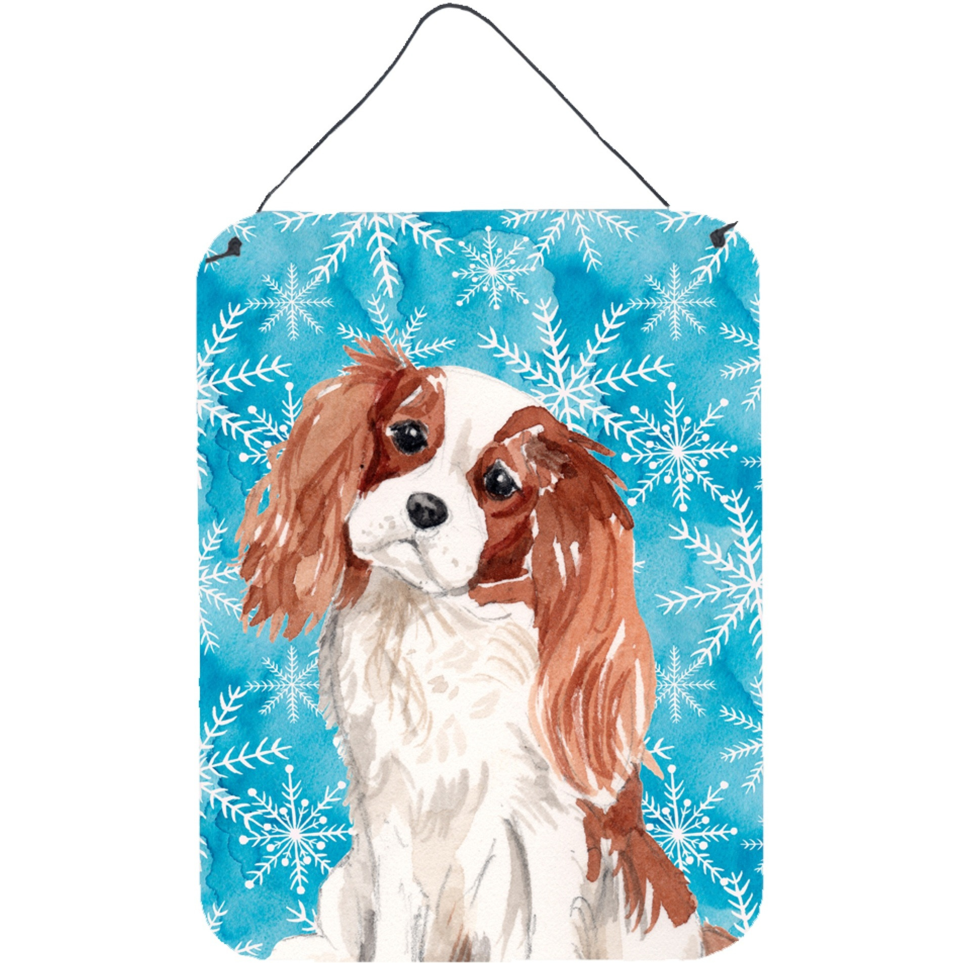 &quotCaroline's Treasures Blenheim Cavalier Spaniel Winter Metal Print, 16"" x 12"", Multicolor"