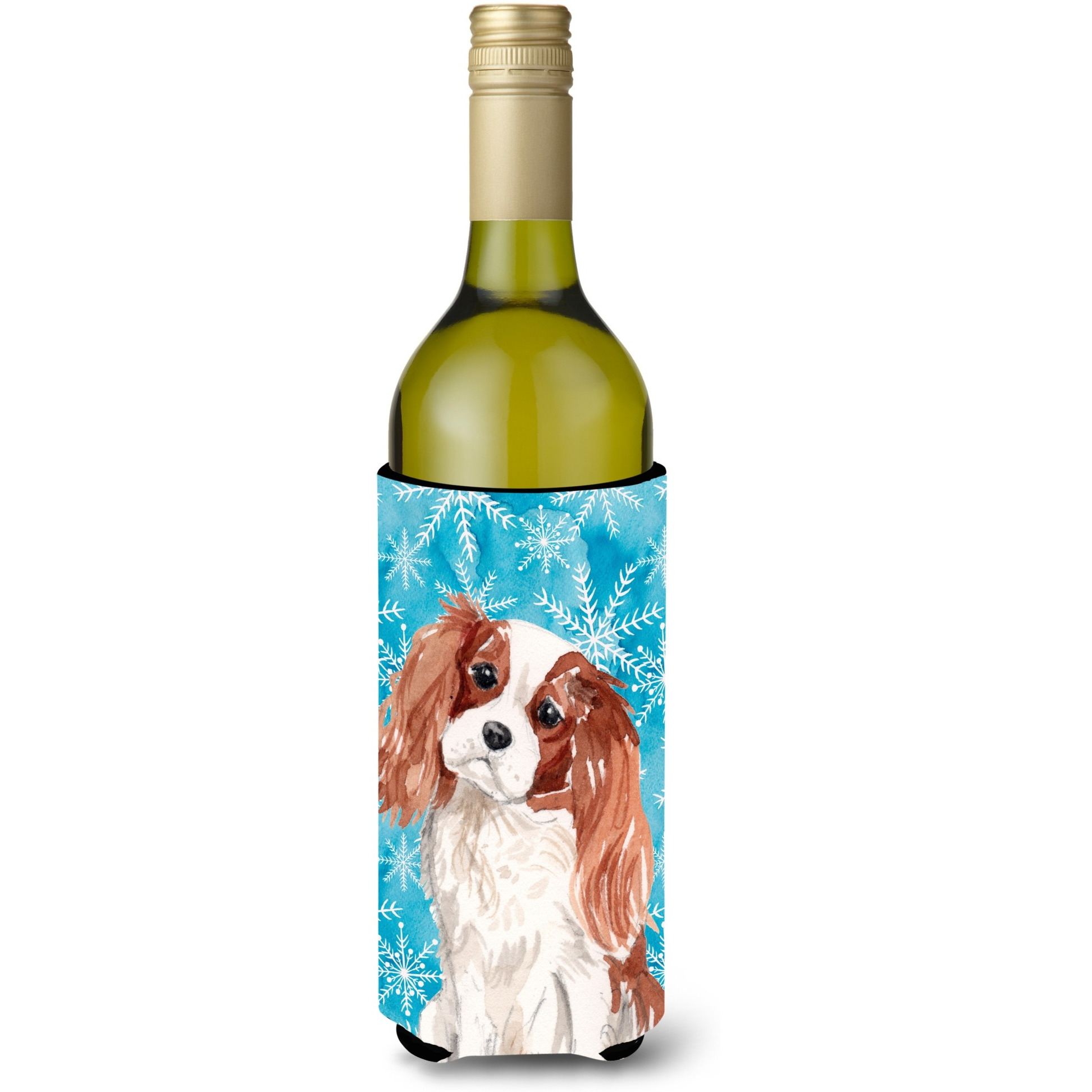 &quotCaroline's Treasures Blenheim Cavalier Spaniel Winter Decorative Bottle Hugger, 750ml, Multicolor"