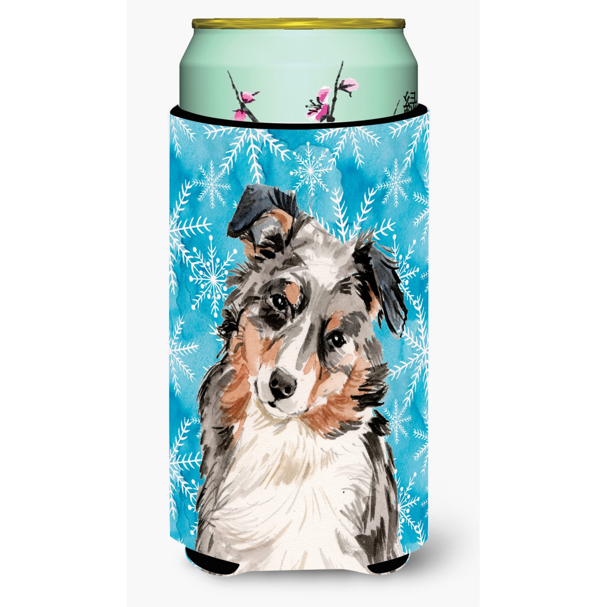 &quotCaroline's Treasures Australian Shepherd Winter Decorative Can Hugger, Tall, Multicolor"