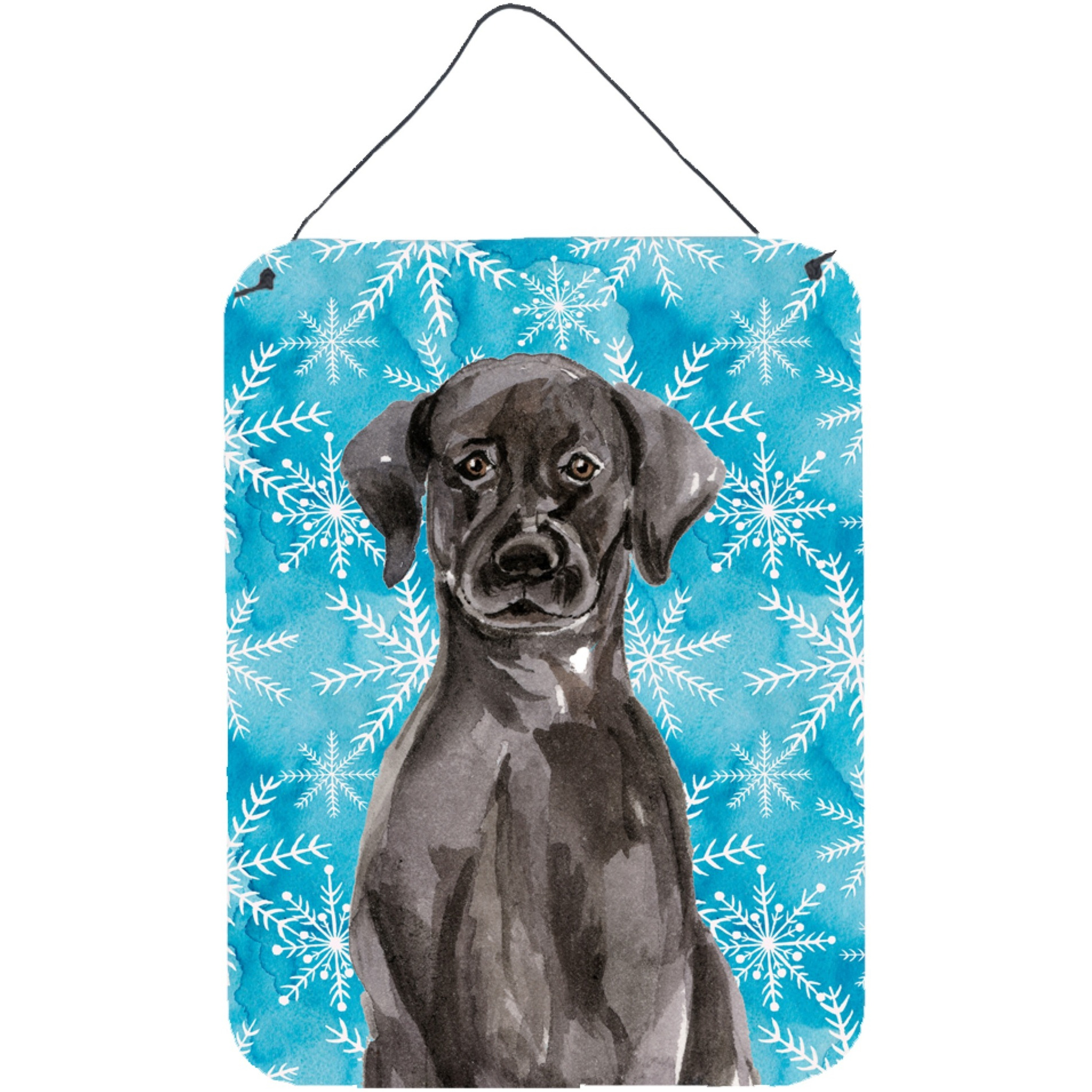 &quotCaroline's Treasures Black Labrador Winter Metal Print, 16"" x 12"", Multicolor"