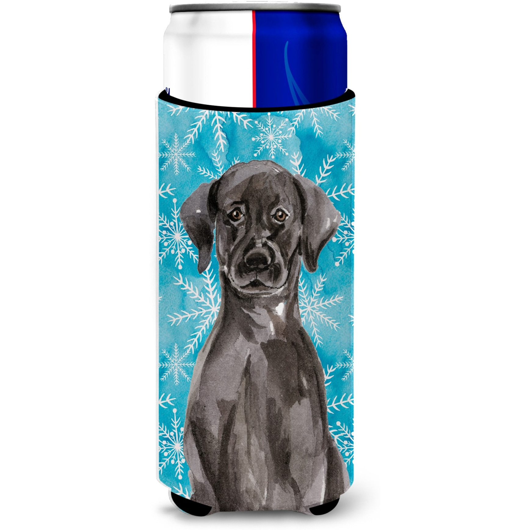 &quotCaroline's Treasures Black Labrador Winter Decorative Can Hugger, Slim, Multicolor"