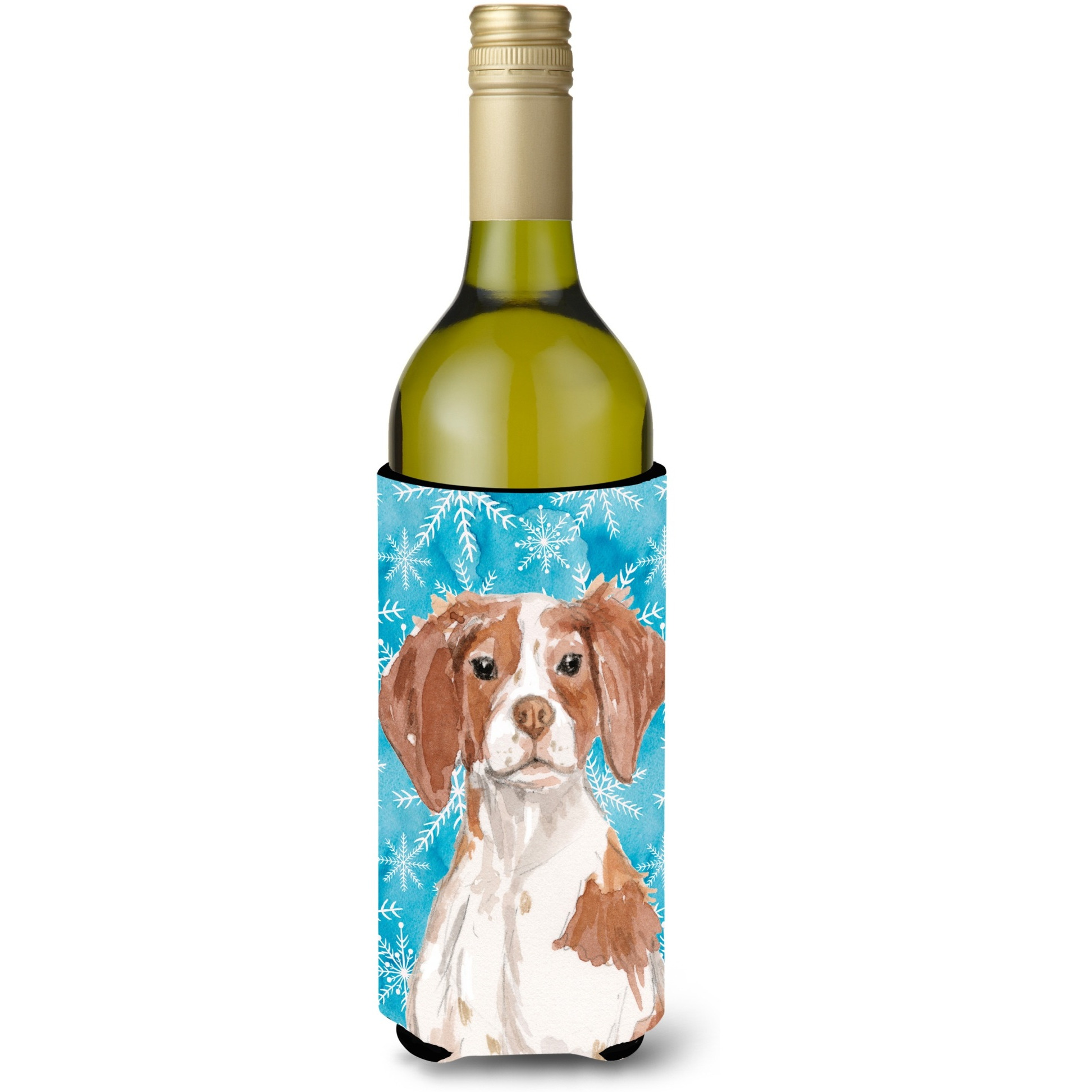 &quotCaroline's Treasures Brittany Spaniel Winter Decorative Bottle Hugger, 750ml, Multicolor"