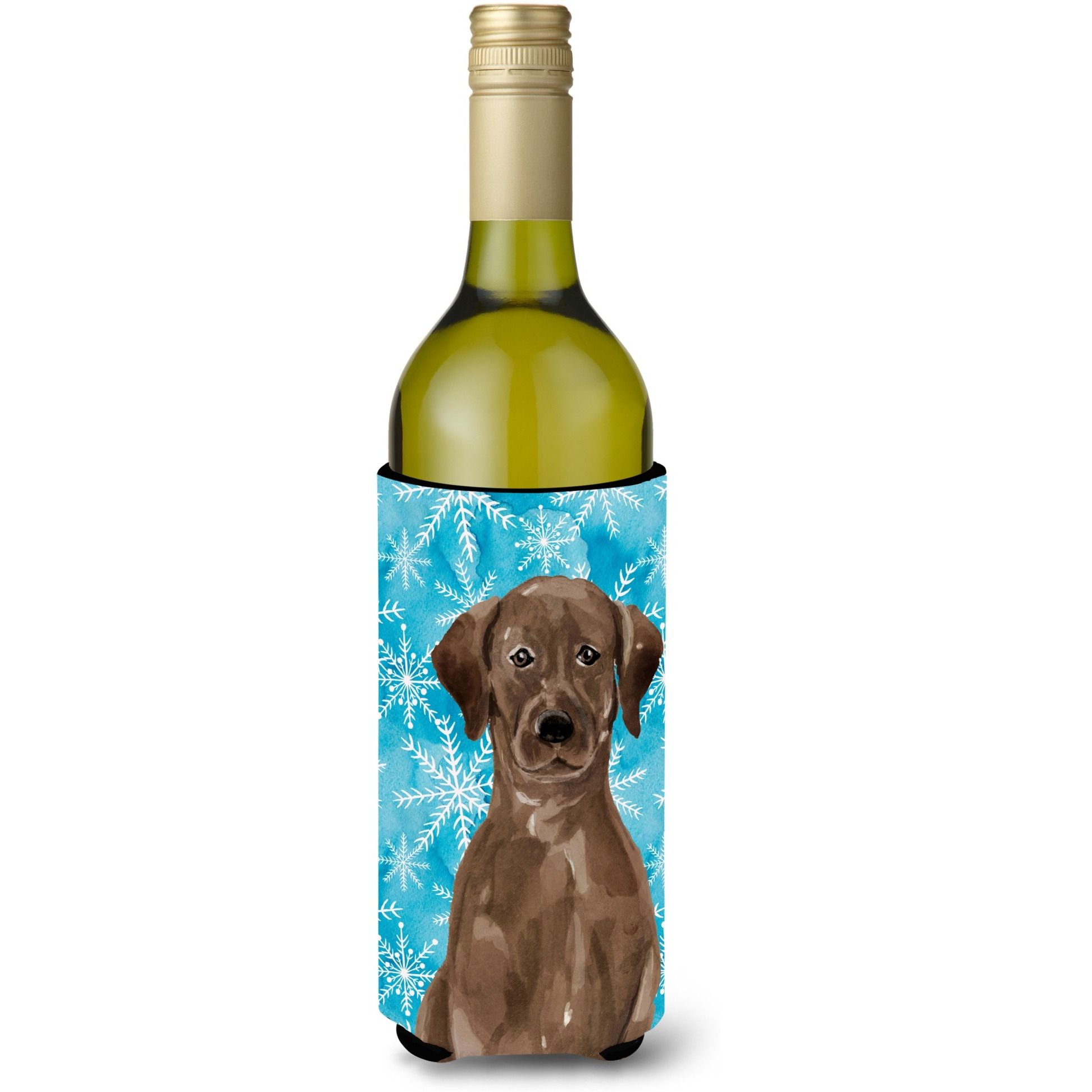 &quotCaroline's Treasures Chocolate Labrador Winter Decorative Bottle Hugger, 750ml, Multicolor"