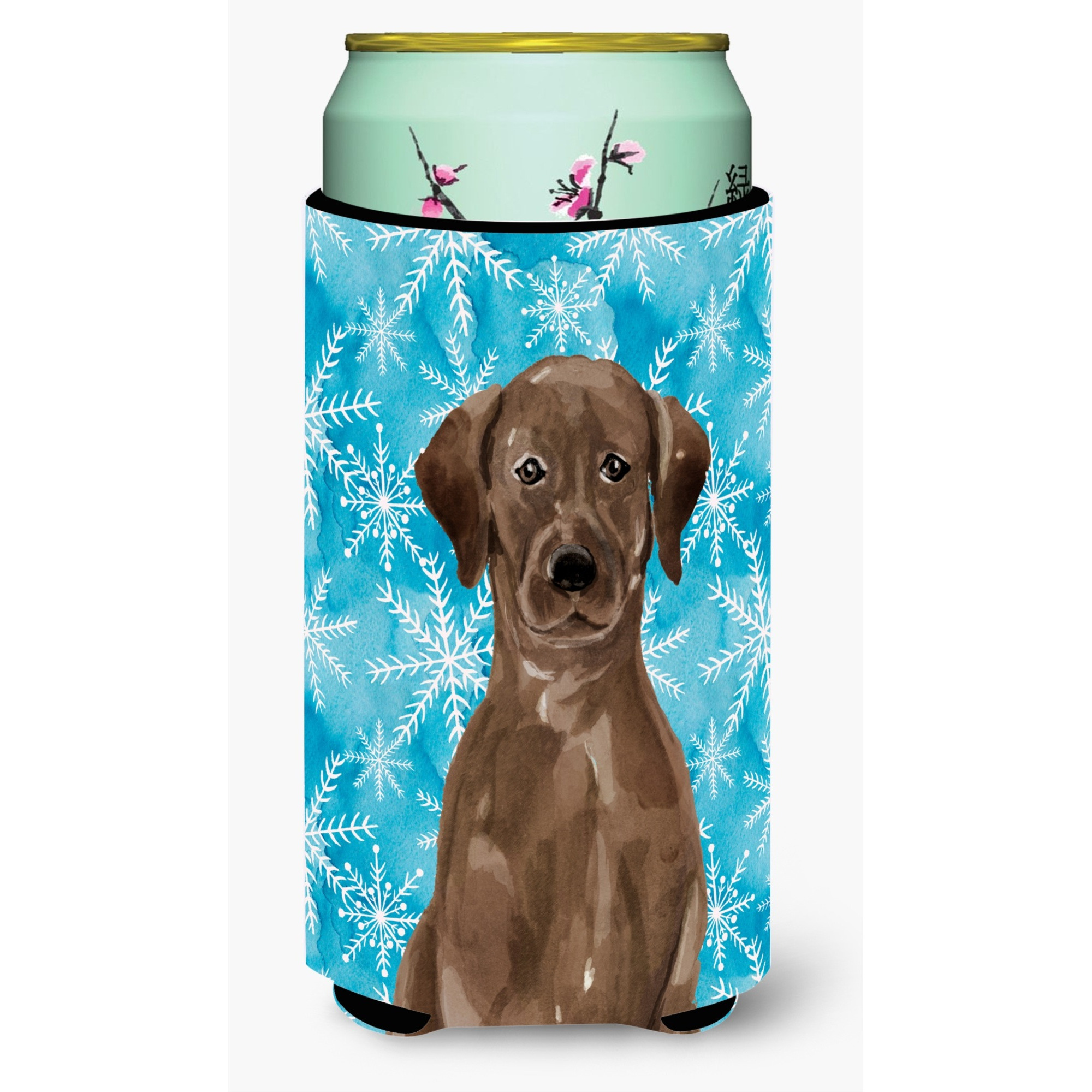 &quotCaroline's Treasures Chocolate Labrador Winter Decorative Can Hugger, Tall, Multicolor"