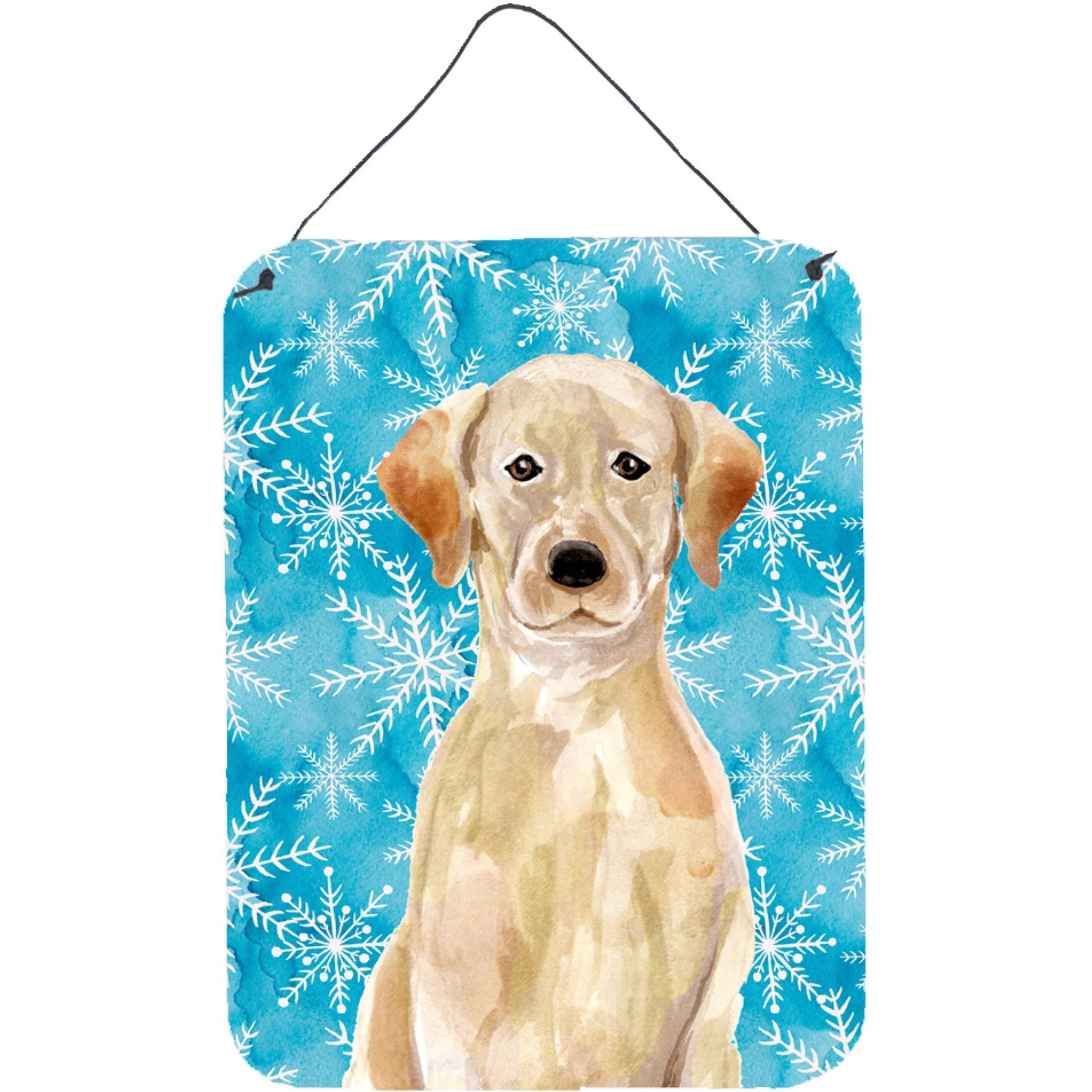&quotCaroline's Treasures Yellow Labrador Winter Metal Print, 16"" x 12"", Multicolor"