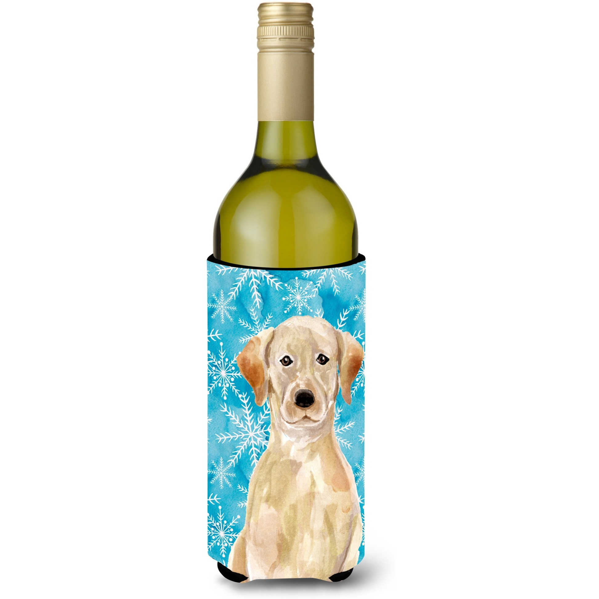&quotCaroline's Treasures Yellow Labrador Winter Decorative Bottle Hugger, 750ml, Multicolor"