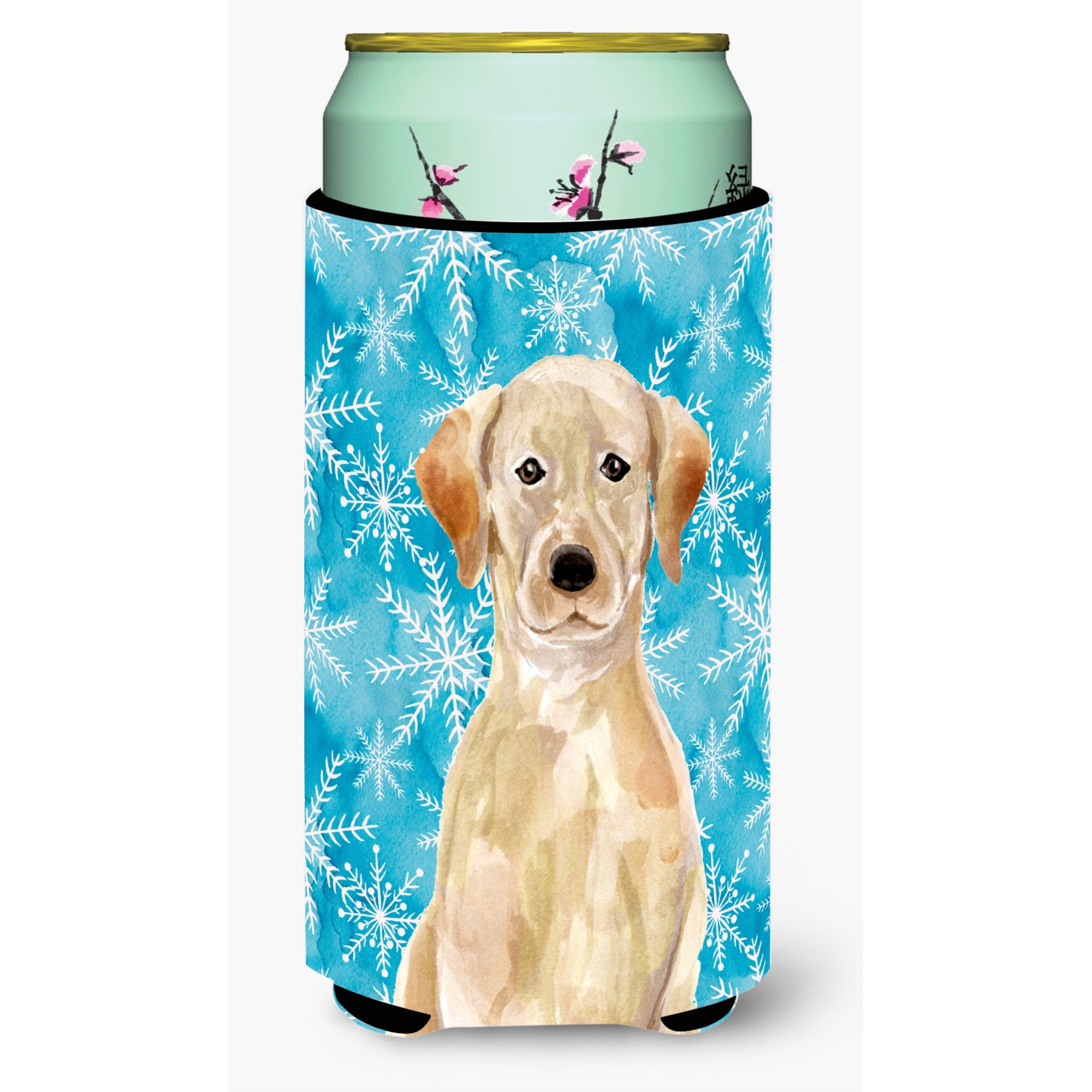 &quotCaroline's Treasures Yellow Labrador Winter Decorative Can Hugger, Tall, Multicolor"