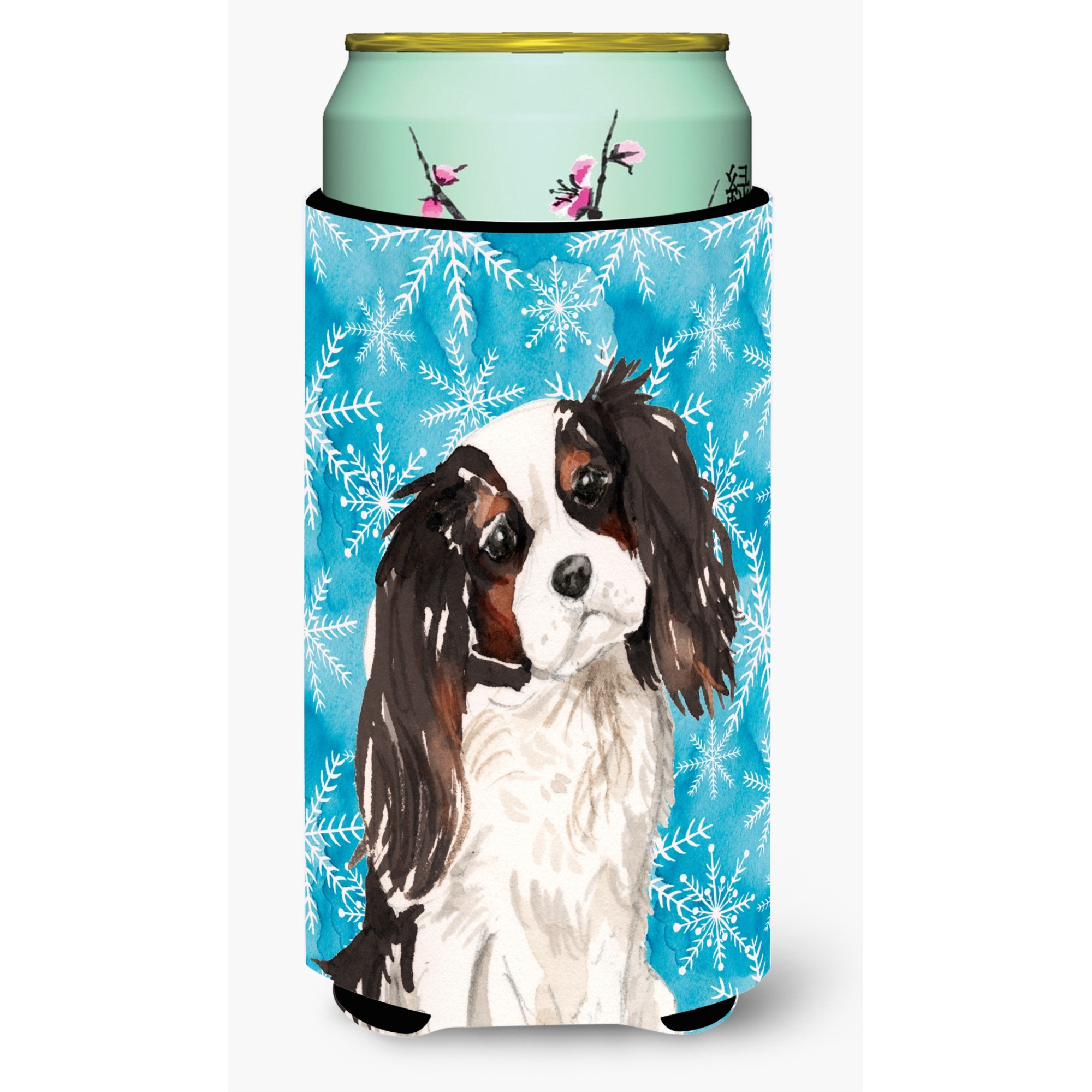 &quotCaroline's Treasures Tricolor Cavalier Spaniel Winter Decorative Can Hugger, Tall, Multicolor"