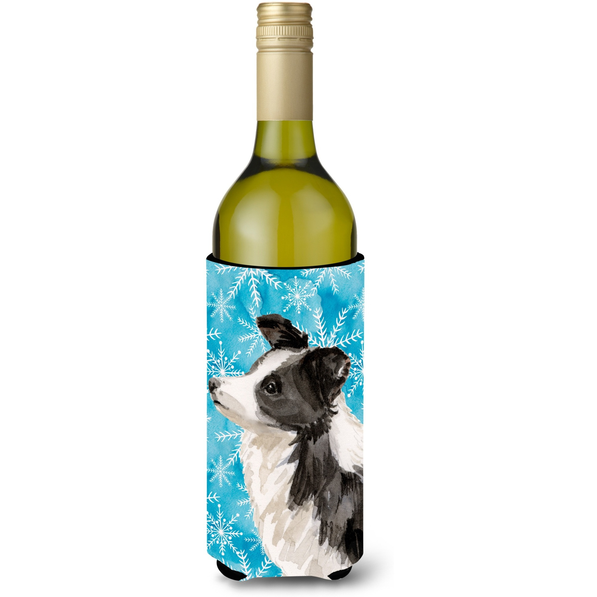 &quotCaroline's Treasures Border Collie Winter Decorative Bottle Hugger, 750ml, Multicolor"