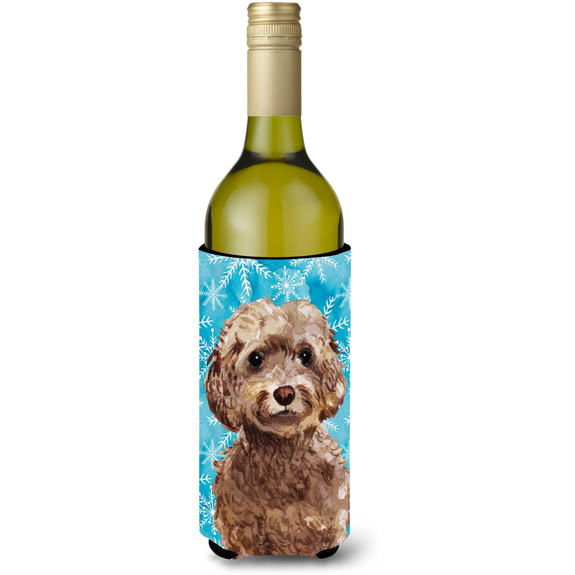 &quotCaroline's Treasures Brown Cockapoo Winter Decorative Bottle Hugger, 750ml, Multicolor"