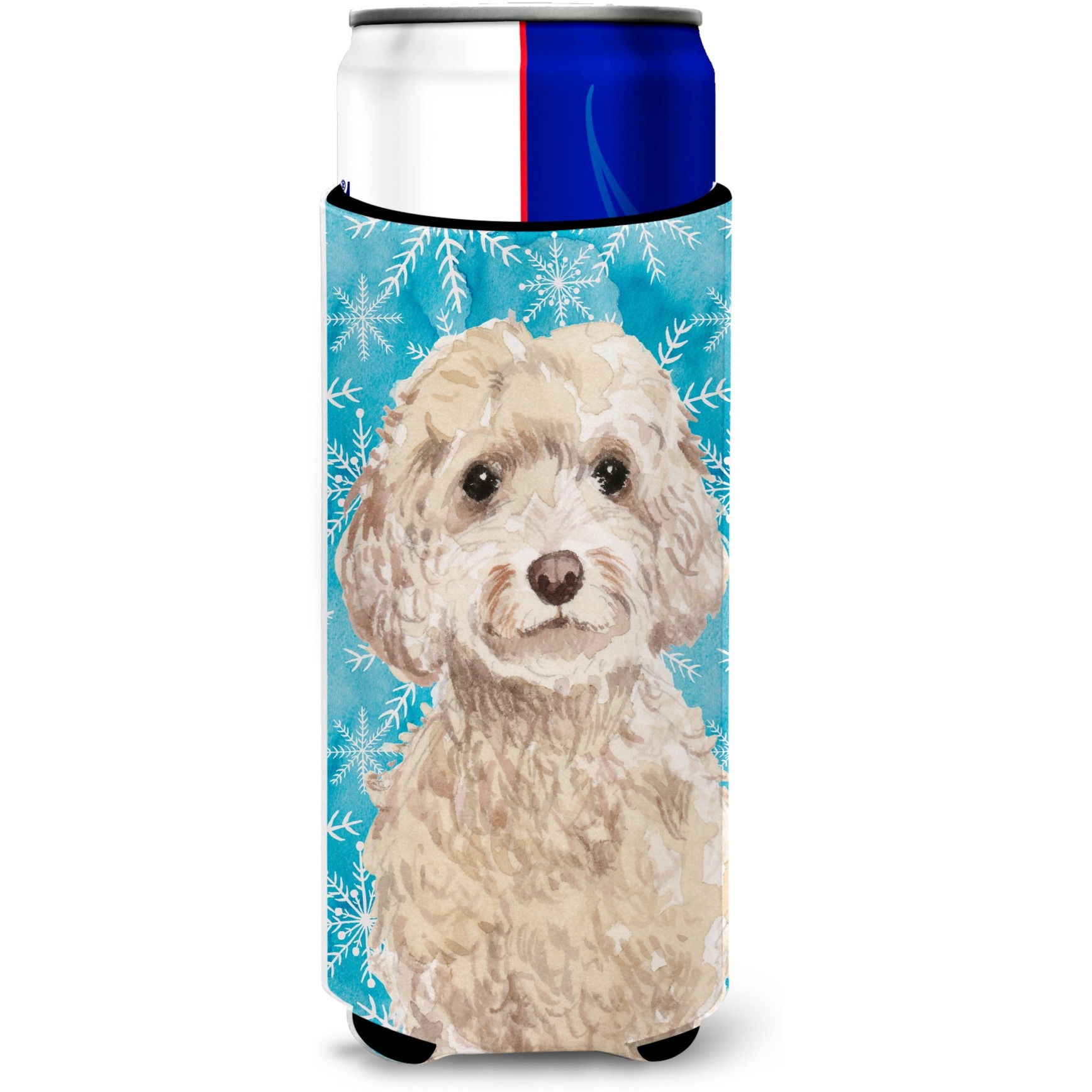 &quotCaroline's Treasures Champagne Cockapoo Winter Decorative Can Hugger, Slim, Multicolor"