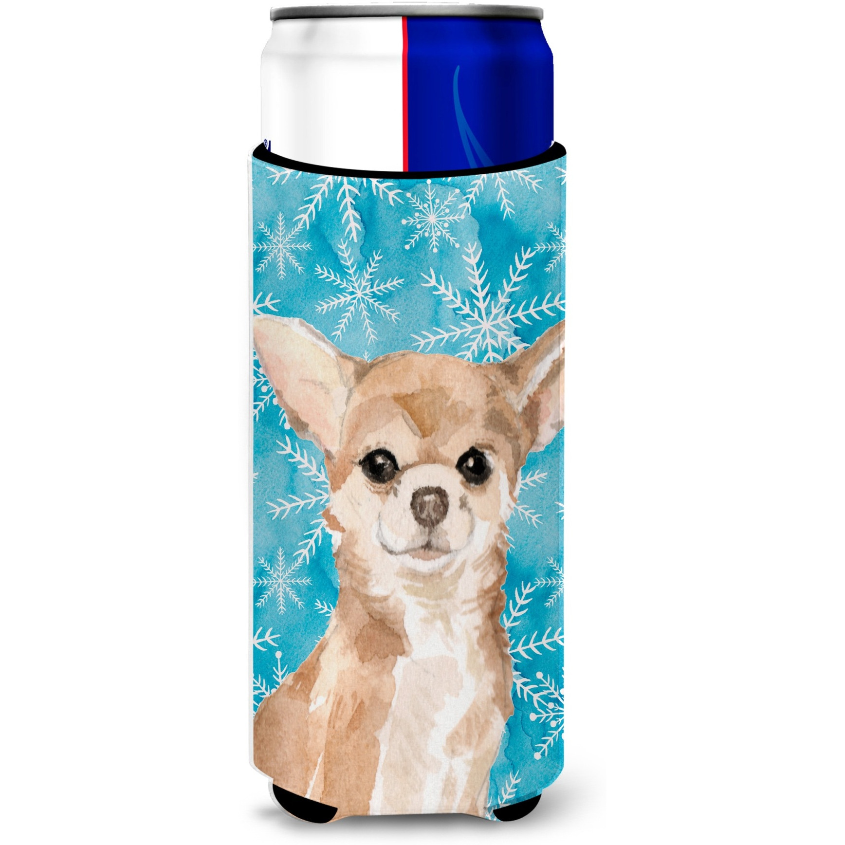 &quotCaroline's Treasures Chihuahua Winter Decorative Can Hugger, Slim, Multicolor"