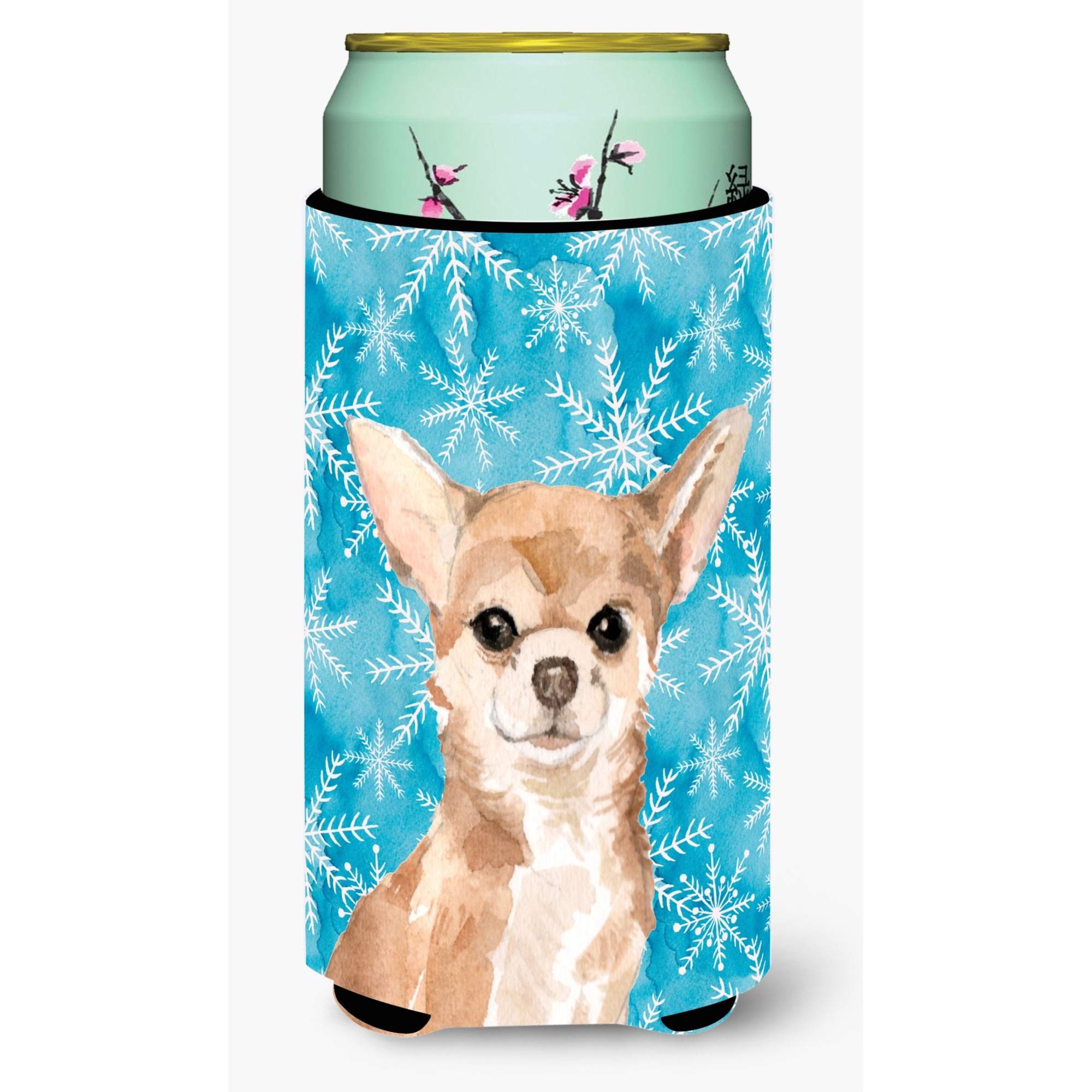 &quotCaroline's Treasures Chihuahua Winter Decorative Can Hugger, Tall, Multicolor"