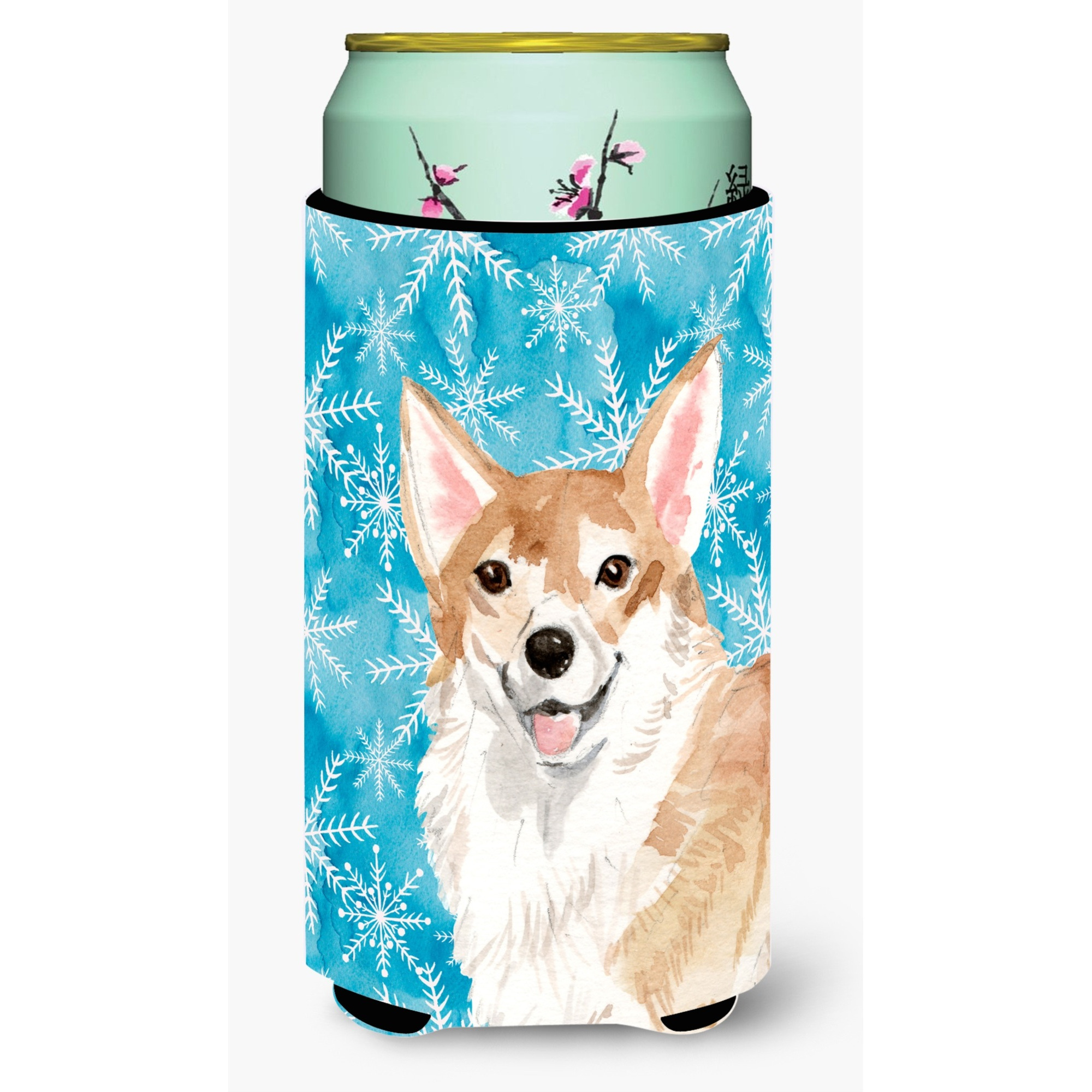 &quotCaroline's Treasures Corgi Winter Decorative Can Hugger, Tall, Multicolor"