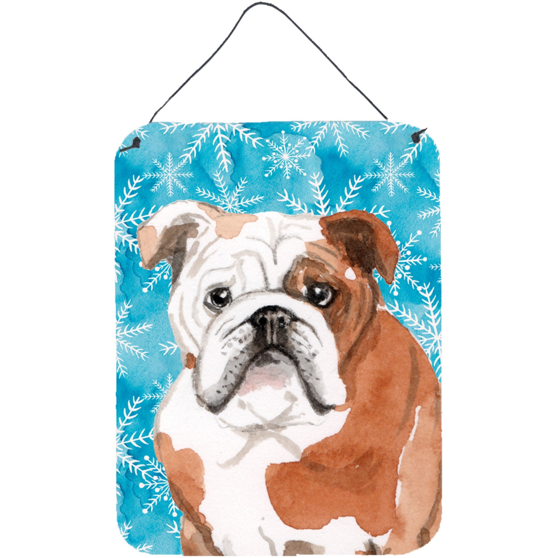&quotCaroline's Treasures English Bulldog Winter Metal Print, 16"" x 12"", Multicolor"