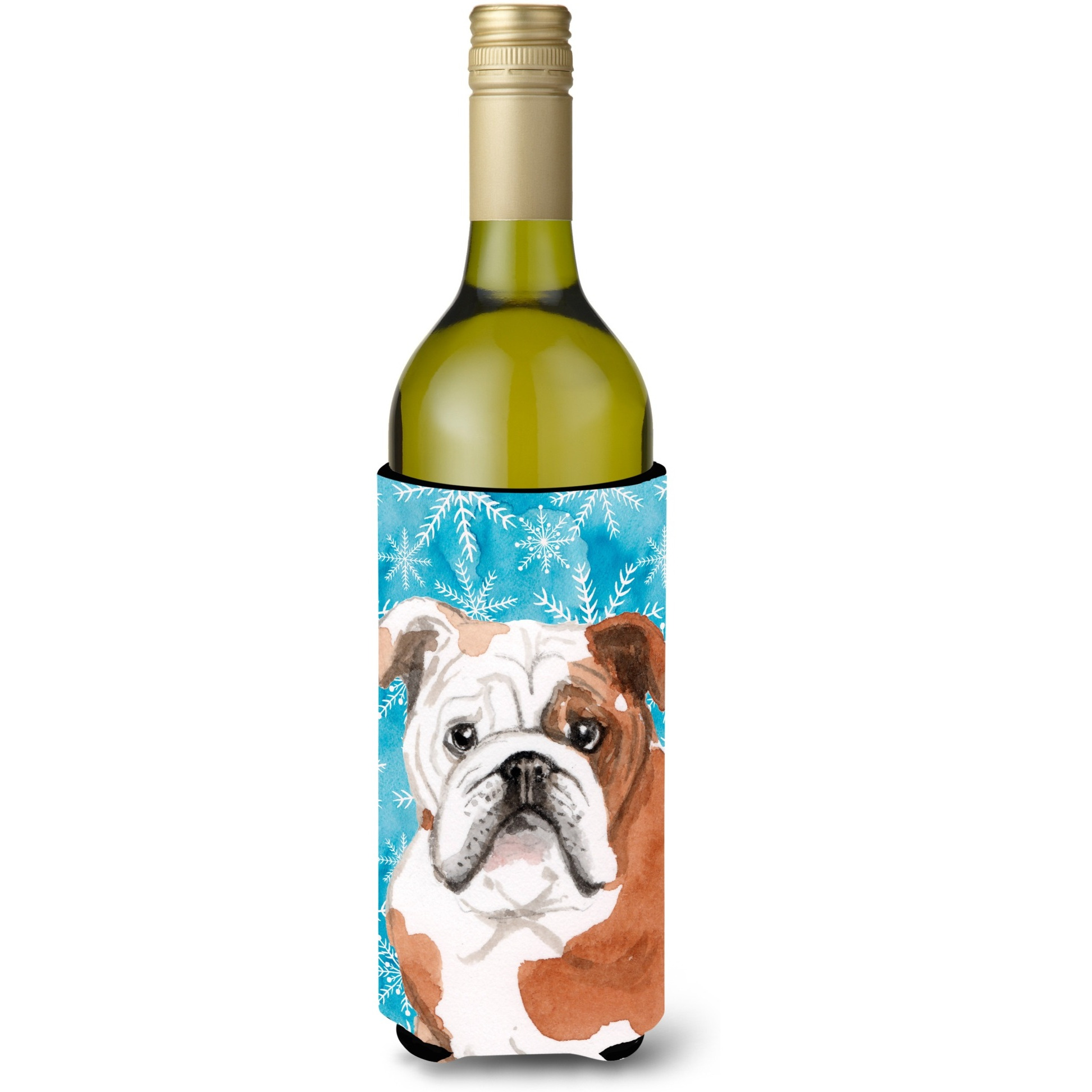 &quotCaroline's Treasures English Bulldog Winter Decorative Bottle Hugger, 750ml, Multicolor"