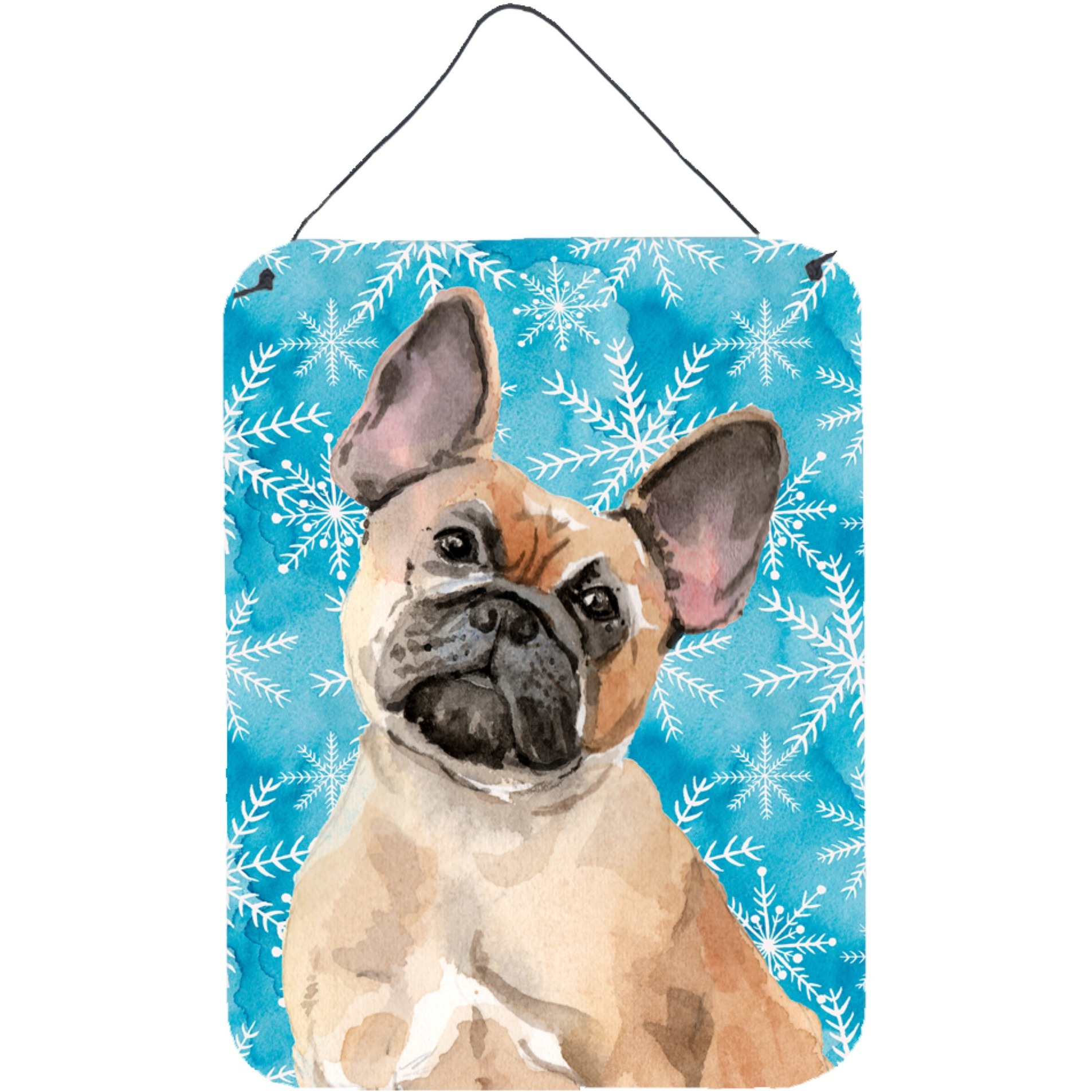 &quotCaroline's Treasures Fawn French Bulldog Winter Metal Print, 16"" x 12"", Multicolor"