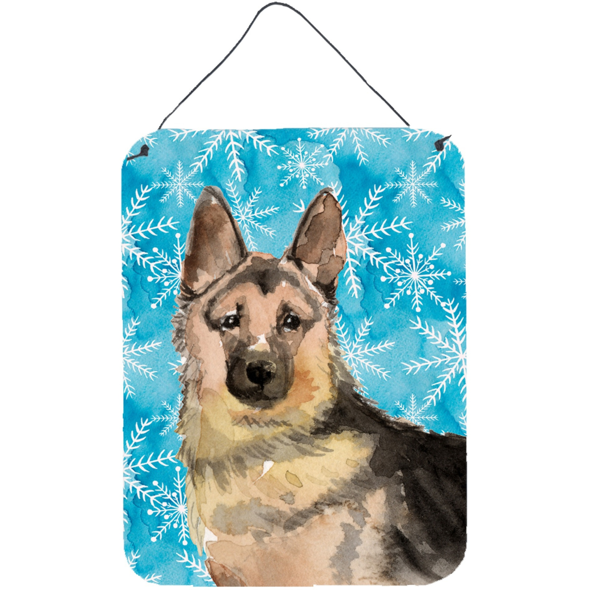 &quotCaroline's Treasures German Shepherd Winter Metal Print, 16"" x 12"", Multicolor"
