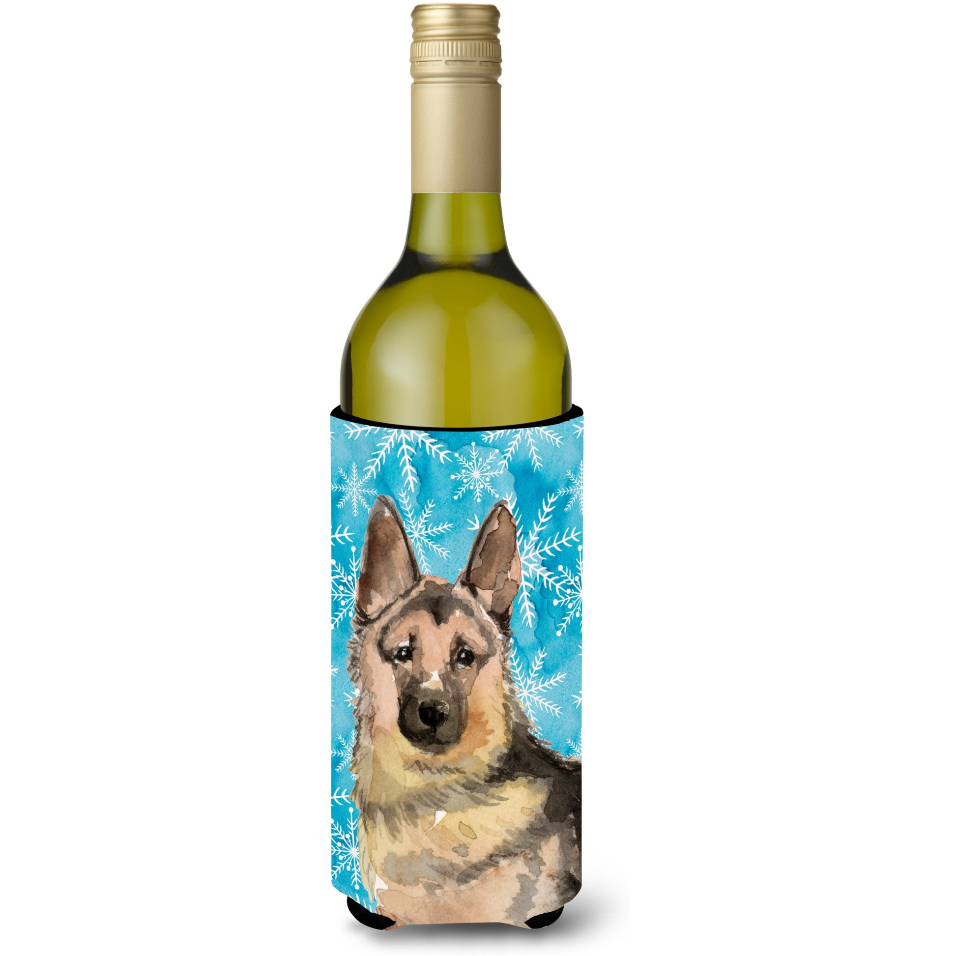 &quotCaroline's Treasures German Shepherd Winter Decorative Bottle Hugger, 750ml, Multicolor"
