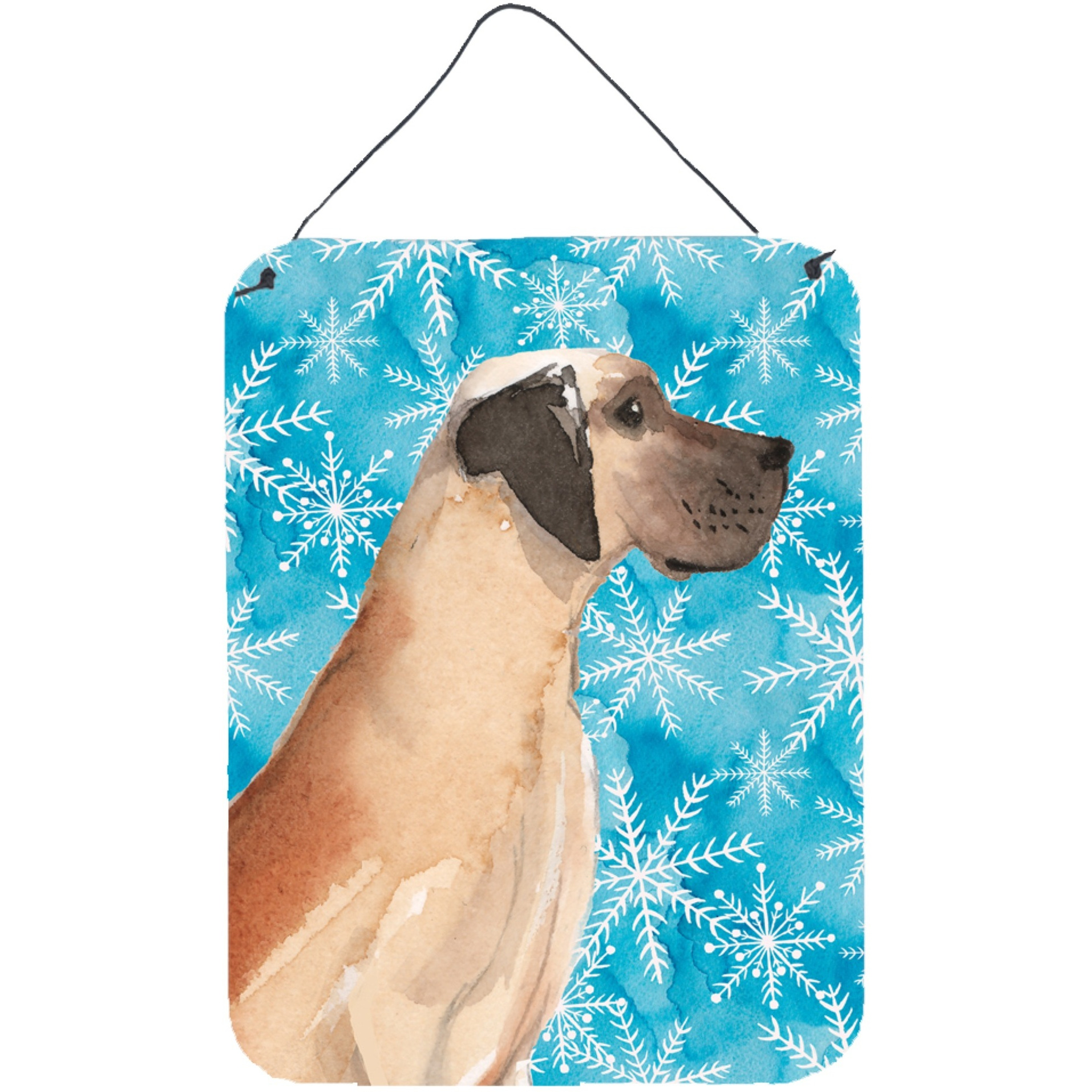 &quotCaroline's Treasures Fawn Natural Dane Winter Metal Print, 16"" x 12"", Multicolor"
