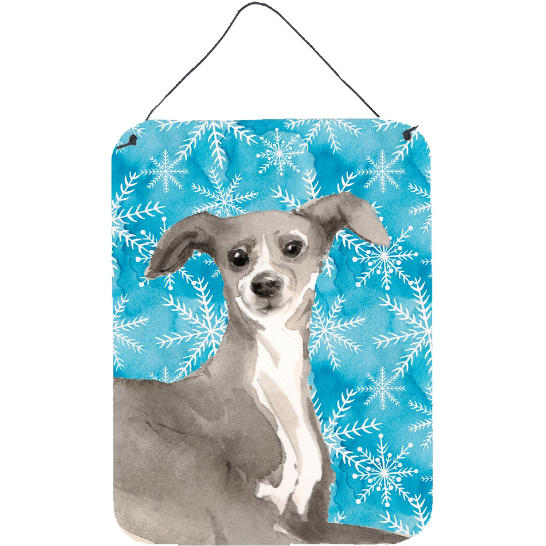 &quotCaroline's Treasures Italian Greyhound Winter Metal Print, 16"" x 12"", Multicolor"
