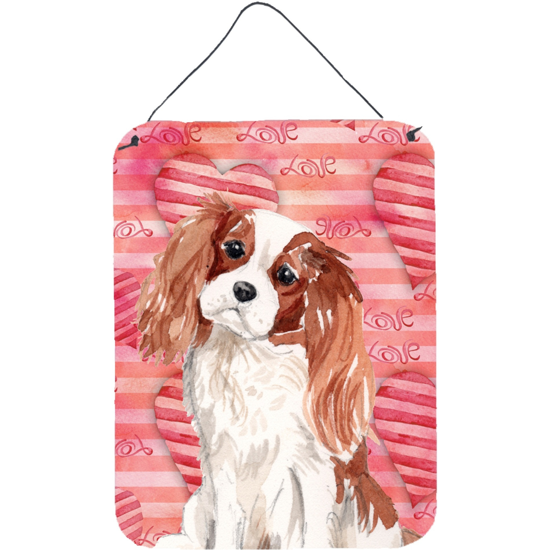 &quotCaroline's Treasures Blenheim Cavalier Spaniel Love Metal Print, 16"" x 12"", Multicolor"