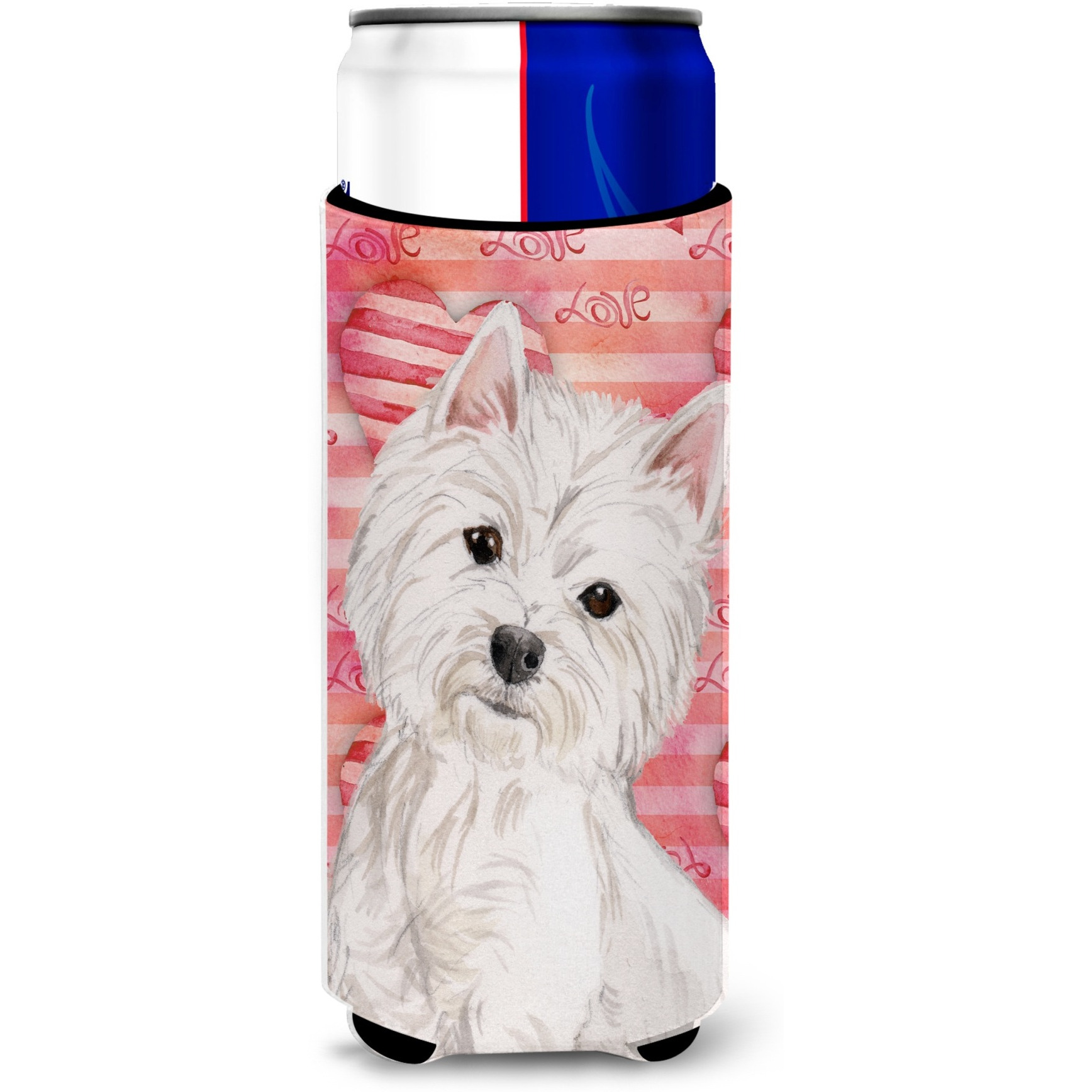 &quotCaroline's Treasures Westie Love Decorative Can Hugger, Slim, Multicolor"