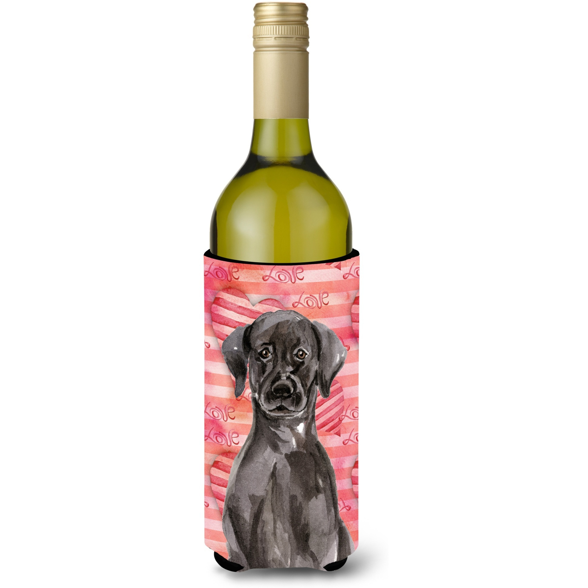 &quotCaroline's Treasures Black Labrador Love Decorative Bottle Hugger, 750ml, Multicolor"