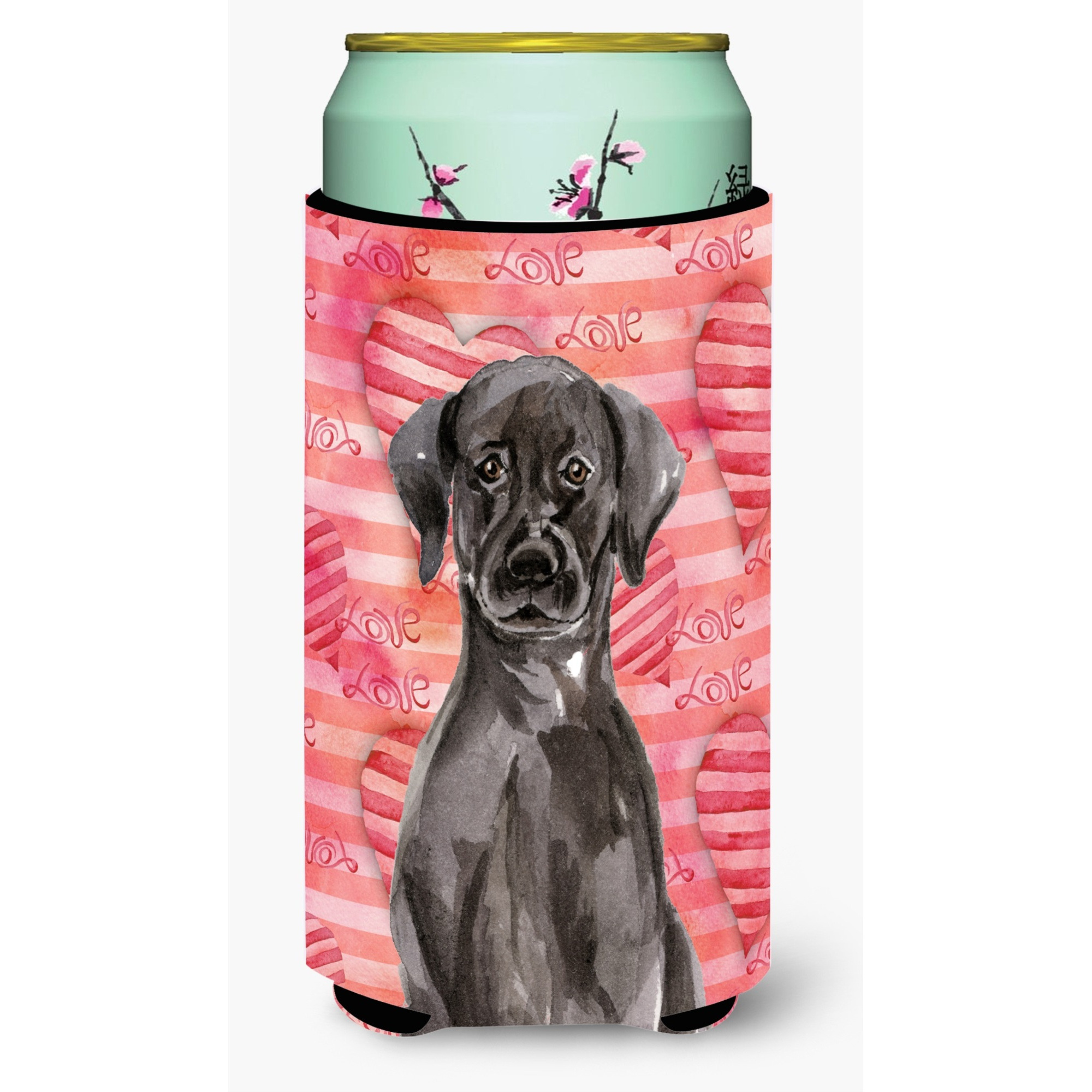 &quotCaroline's Treasures Black Labrador Love Decorative Can Hugger, Tall, Multicolor"