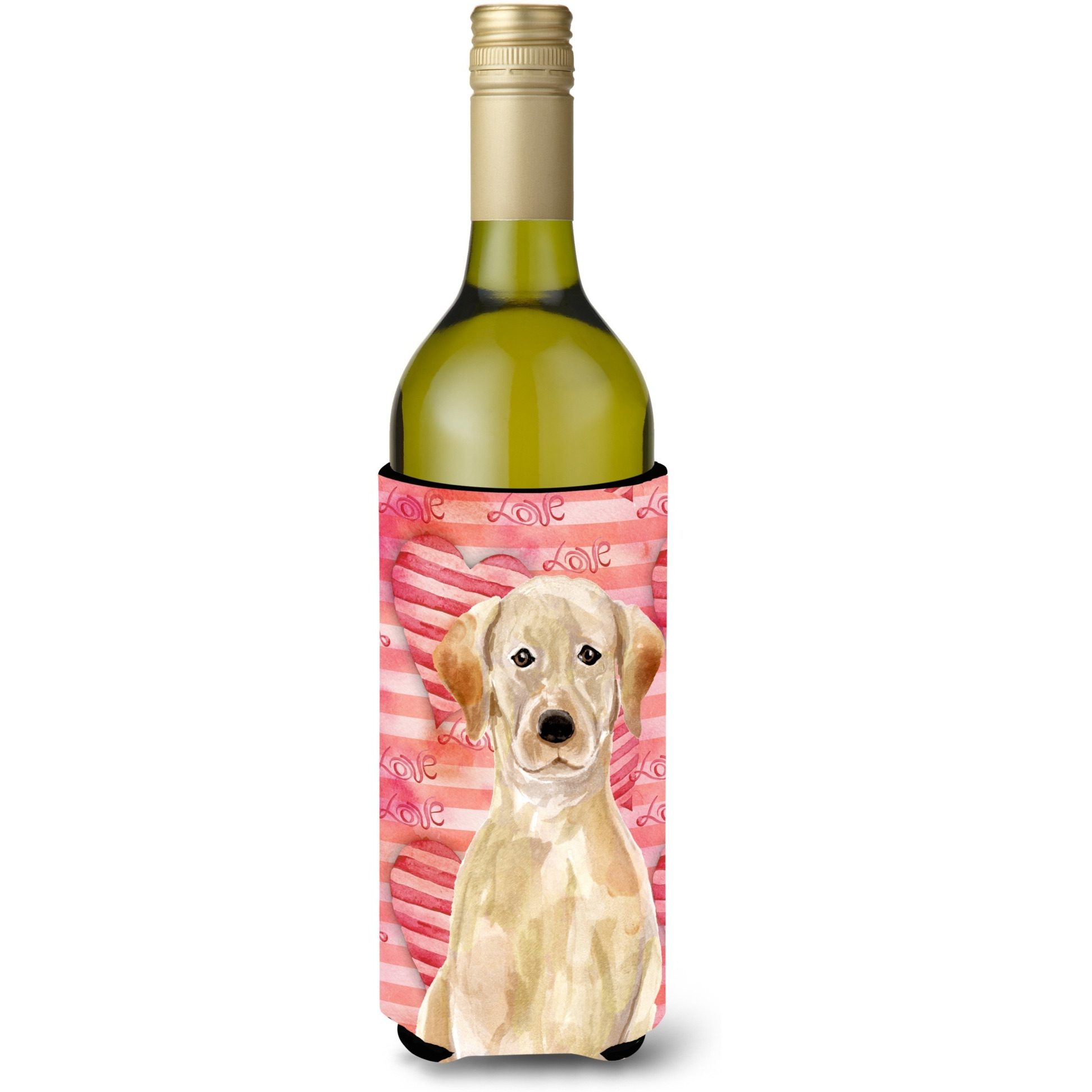 &quotCaroline's Treasures Yellow Labrador Love Decorative Bottle Hugger, 750ml, Multicolor"