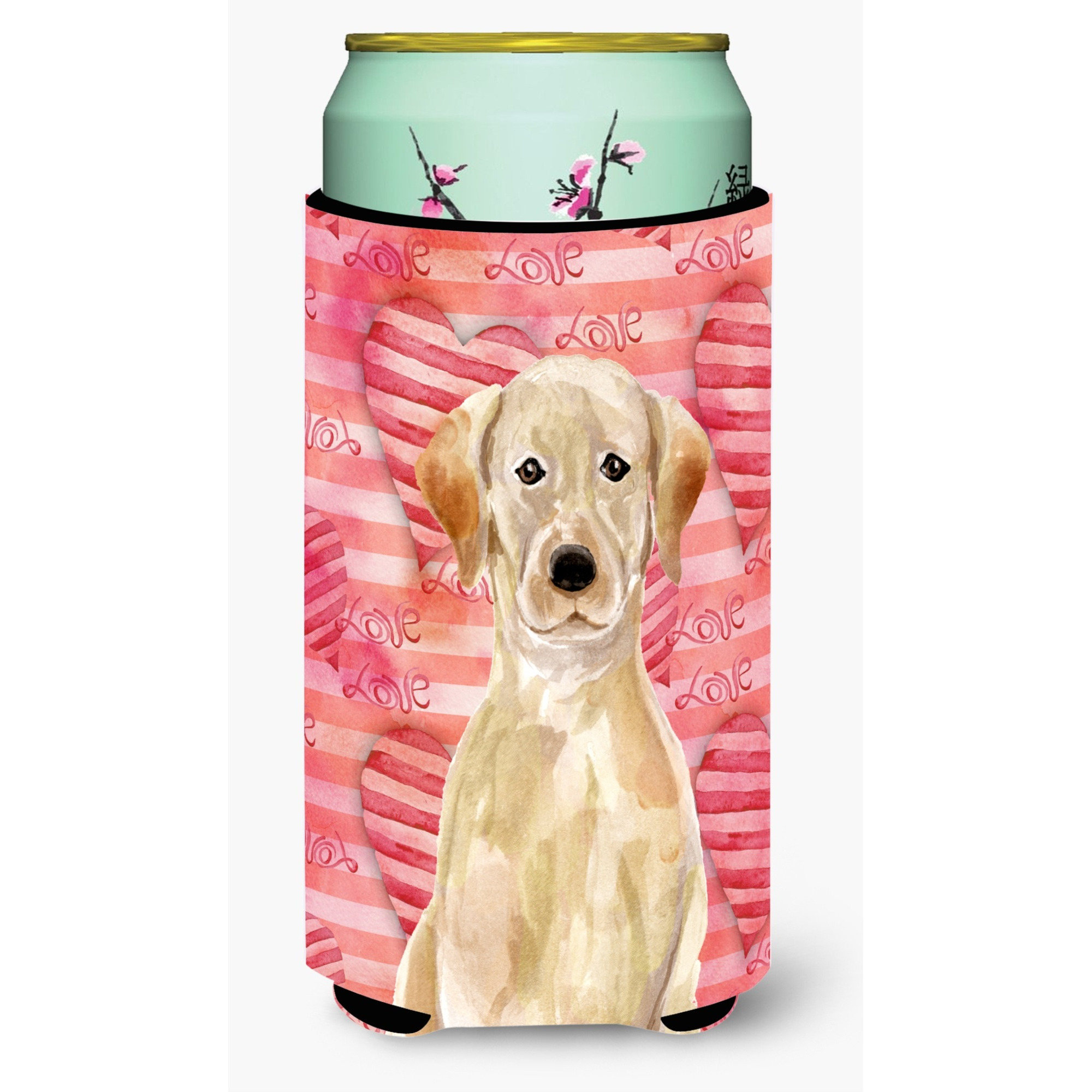 &quotCaroline's Treasures Yellow Labrador Love Decorative Can Hugger, Tall, Multicolor"