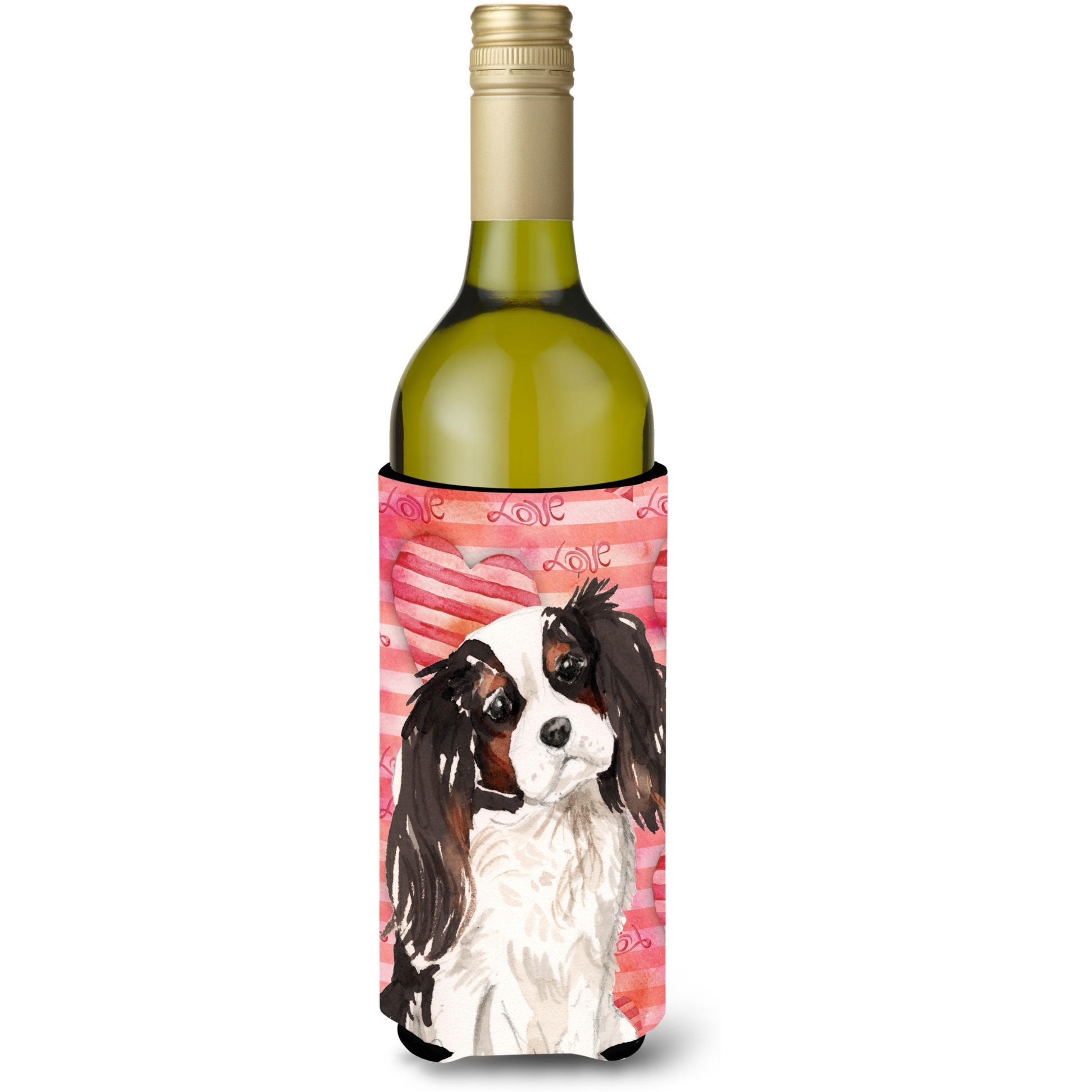 &quotCaroline's Treasures Tricolor Cavalier Spaniel Love Decorative Bottle Hugger, 750ml, Multicolor"