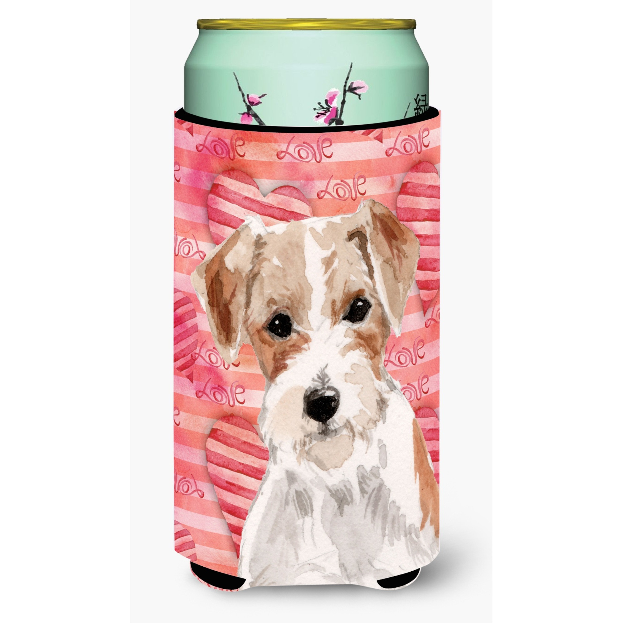 &quotCaroline's Treasures Wire Hair Jack Russell Love Decorative Can Hugger, Tall, Multicolor"