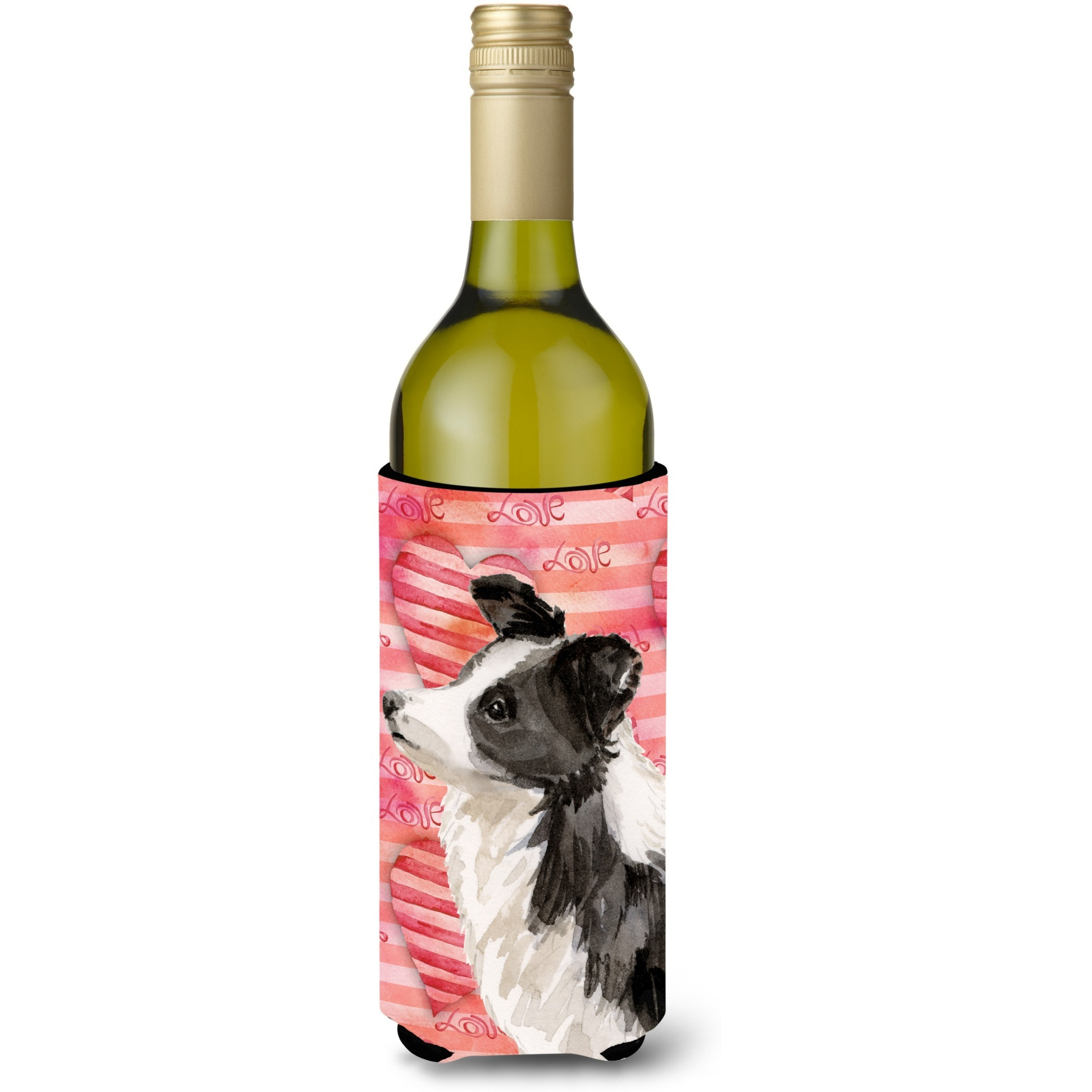 &quotCaroline's Treasures Border Collie Love Decorative Bottle Hugger, 750ml, Multicolor"