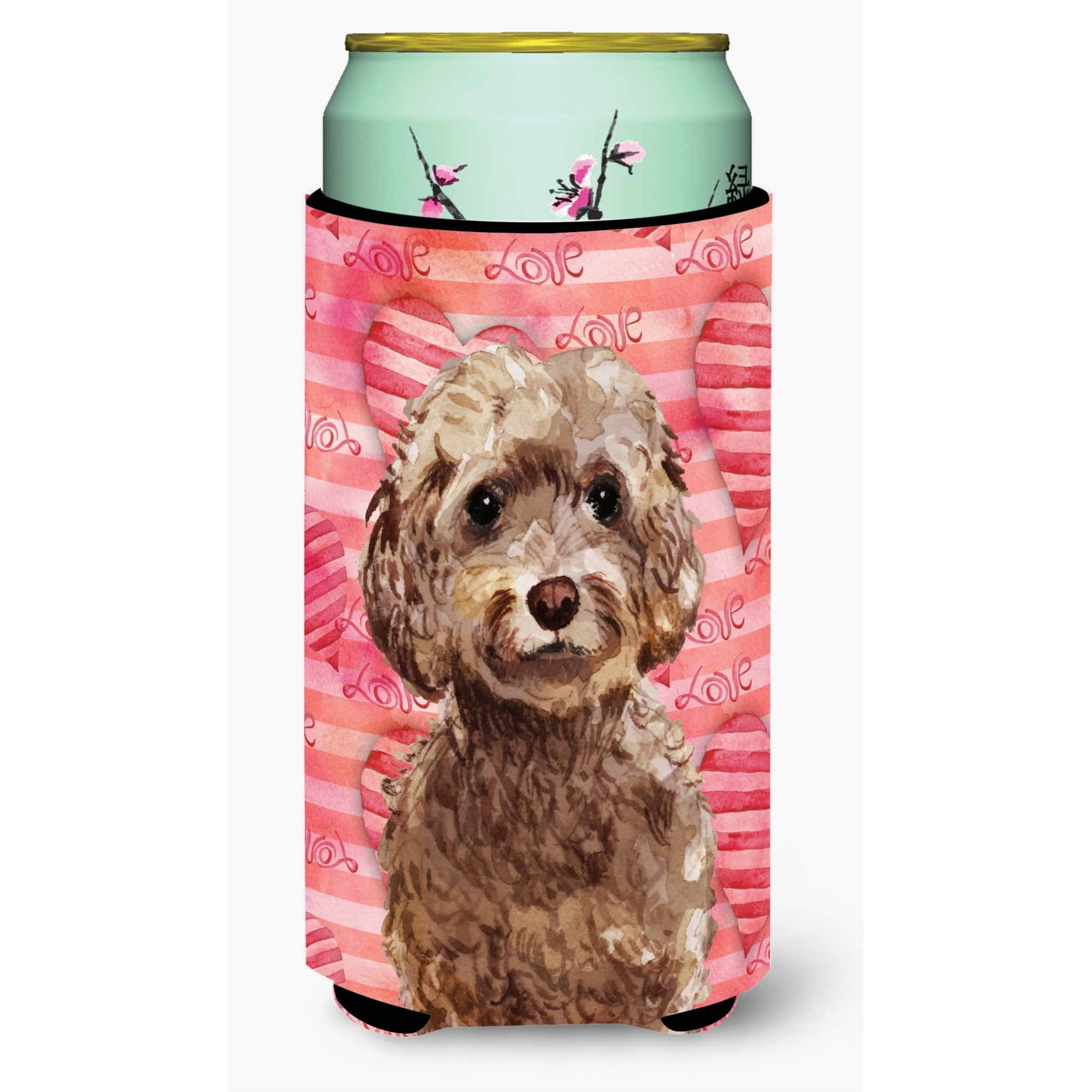 &quotCaroline's Treasures Brown Cockapoo Love Decorative Can Hugger, Tall, Multicolor"
