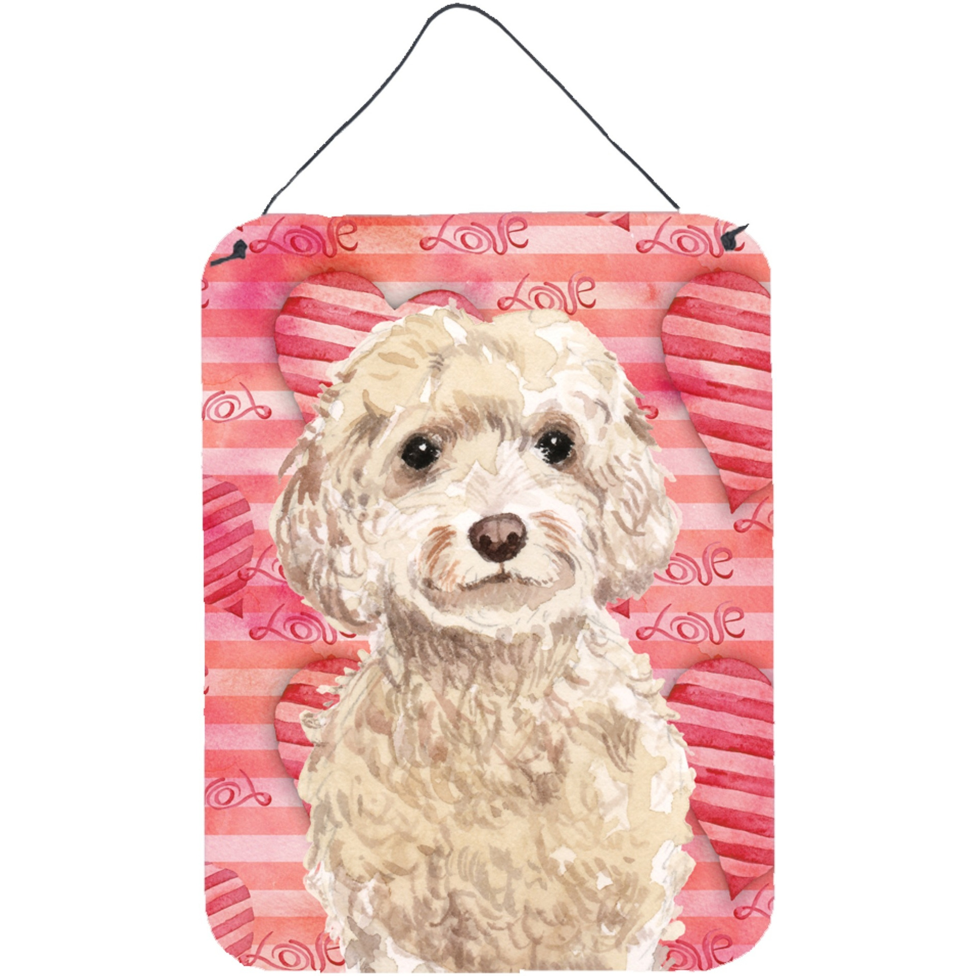 &quotCaroline's Treasures Champagne Cockapoo Love Metal Print, 16"" x 12"", Multicolor"