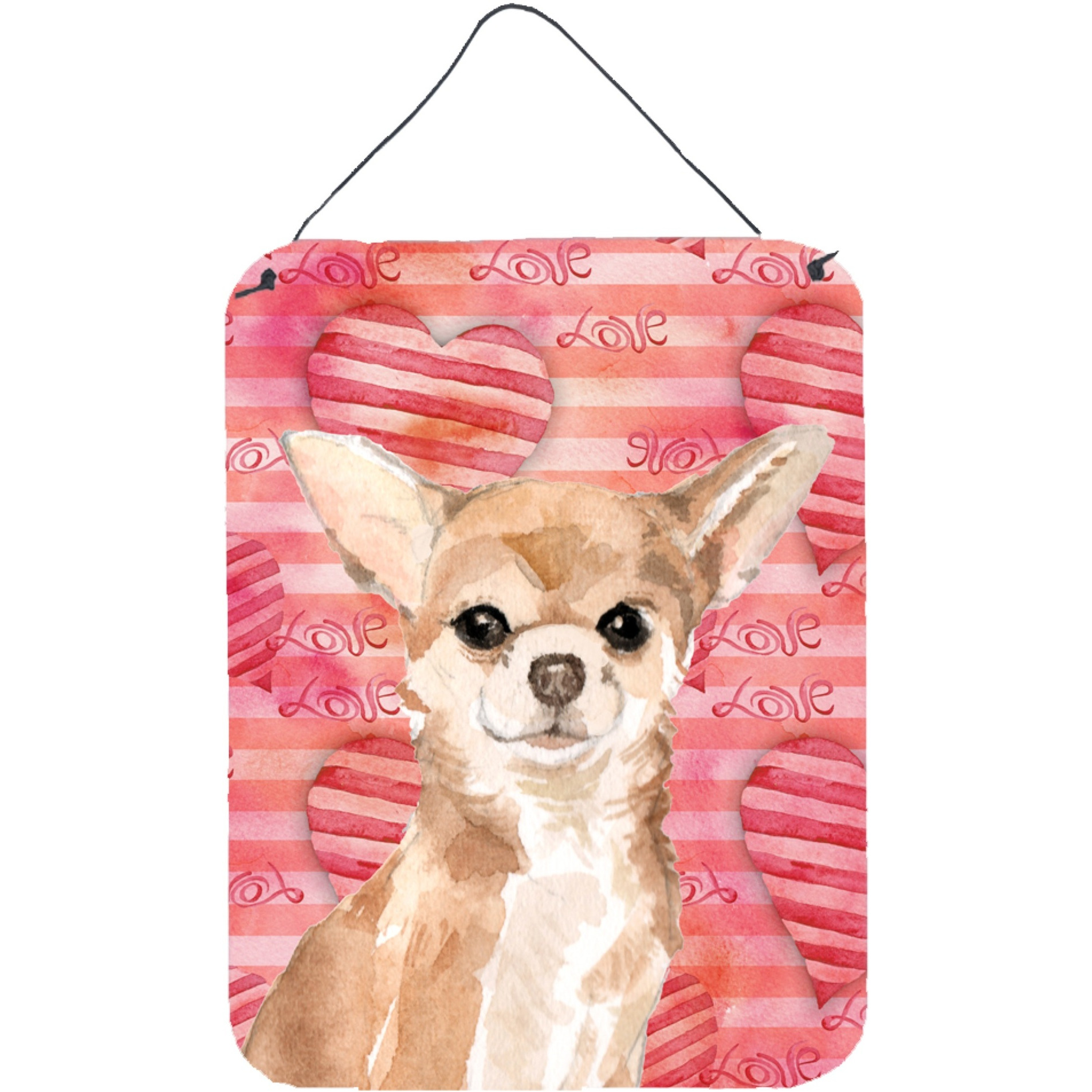 &quotCaroline's Treasures Chihuahua Love Metal Print, 16"" x 12"", Multicolor"