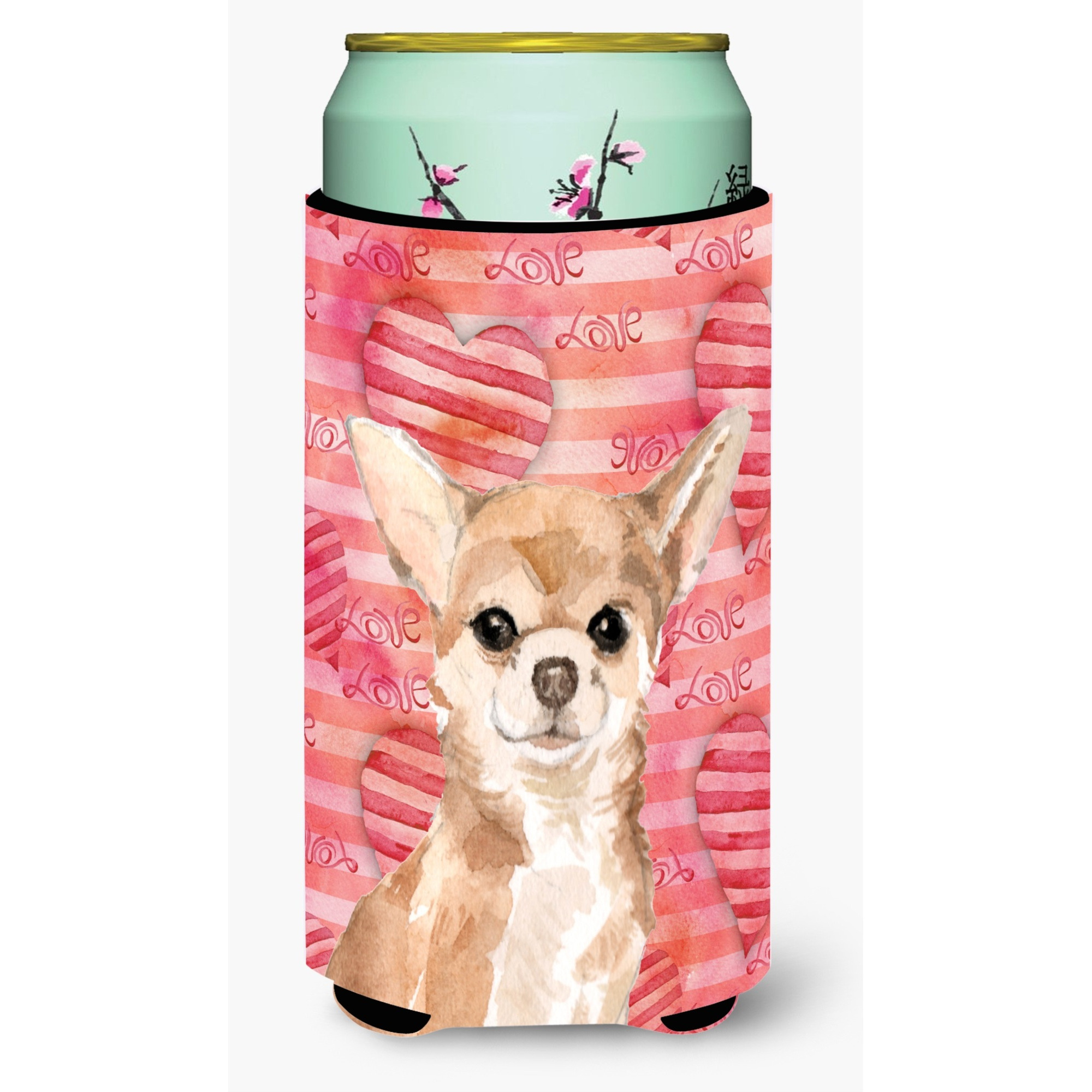 &quotCaroline's Treasures Chihuahua Love Decorative Can Hugger, Tall, Multicolor"