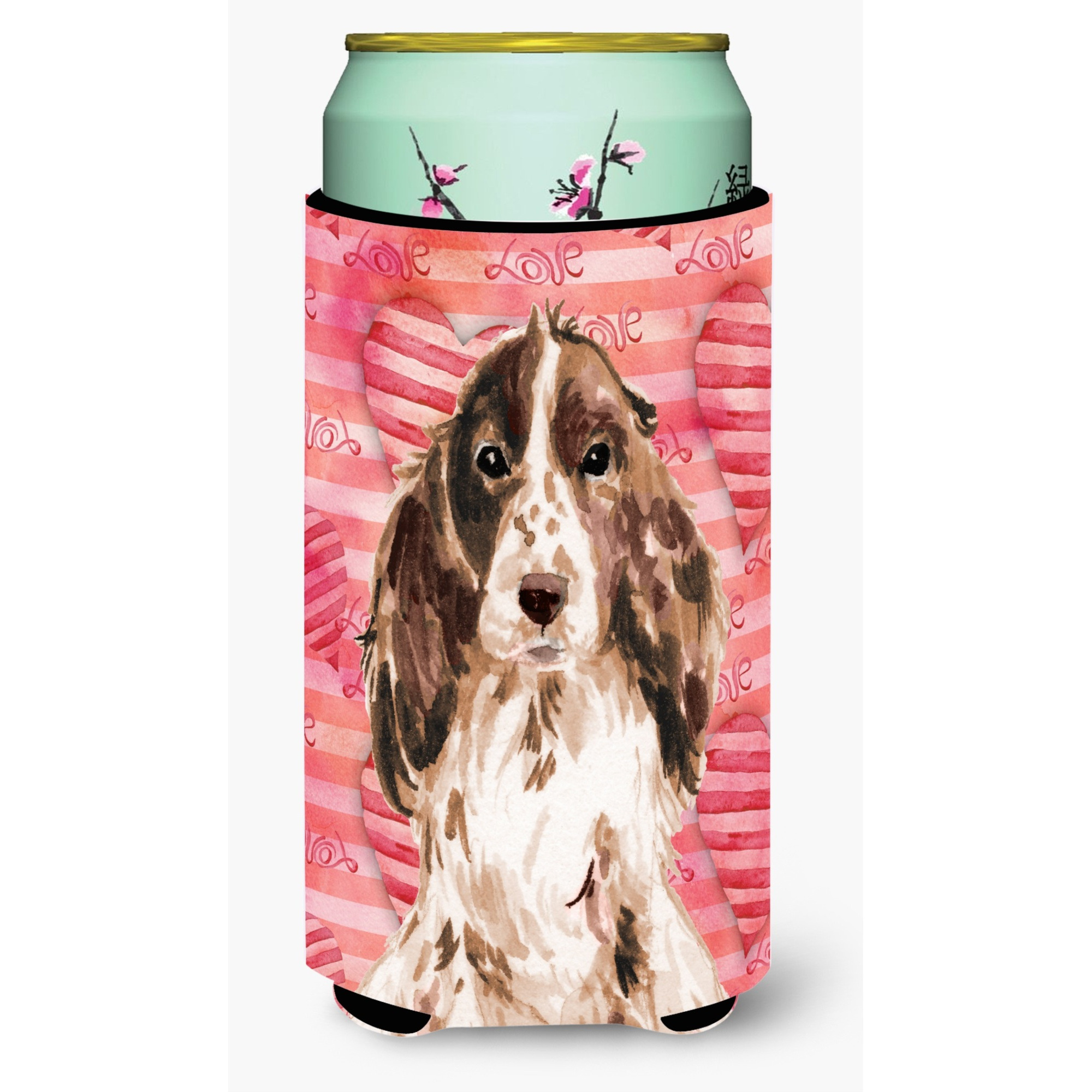 &quotCaroline's Treasures Brown Parti Love Decorative Can Hugger, Tall, Multicolor"