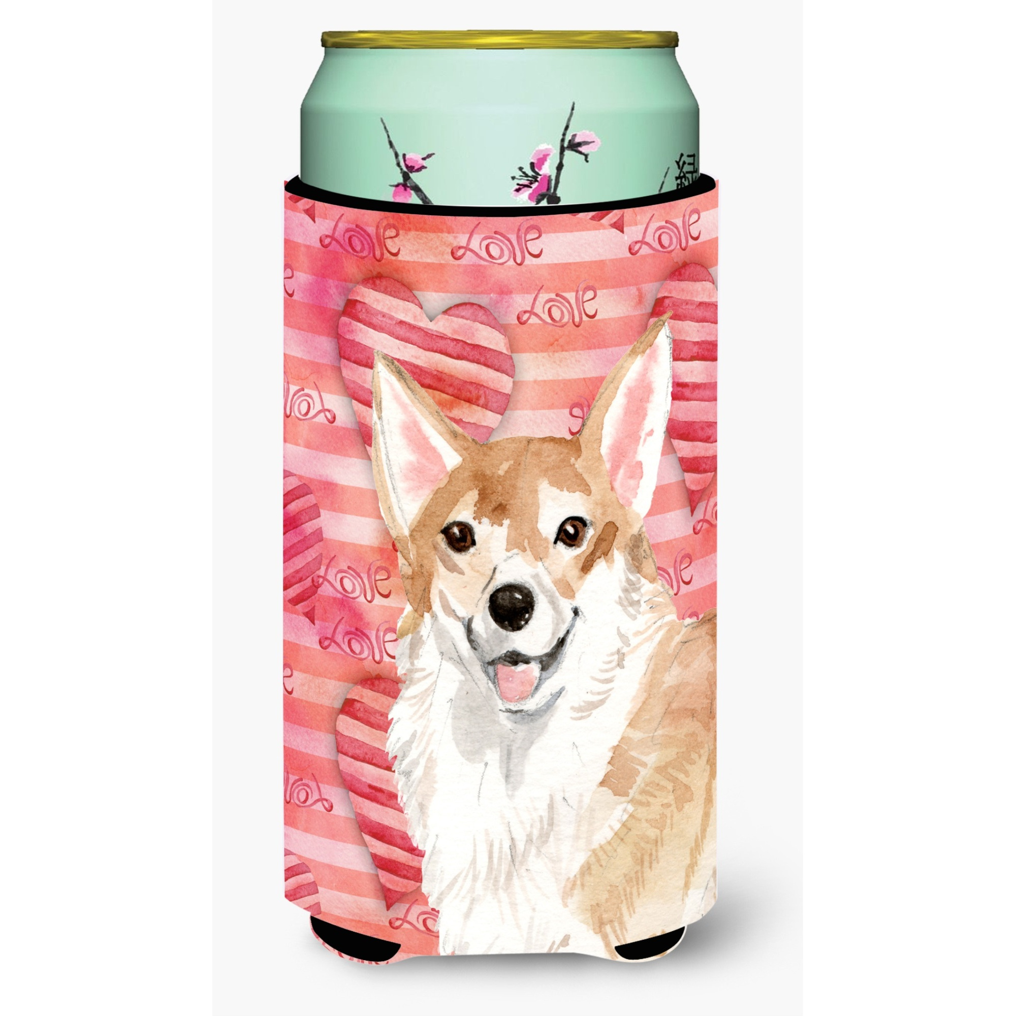&quotCaroline's Treasures Corgi Love Decorative Can Hugger, Tall, Multicolor"