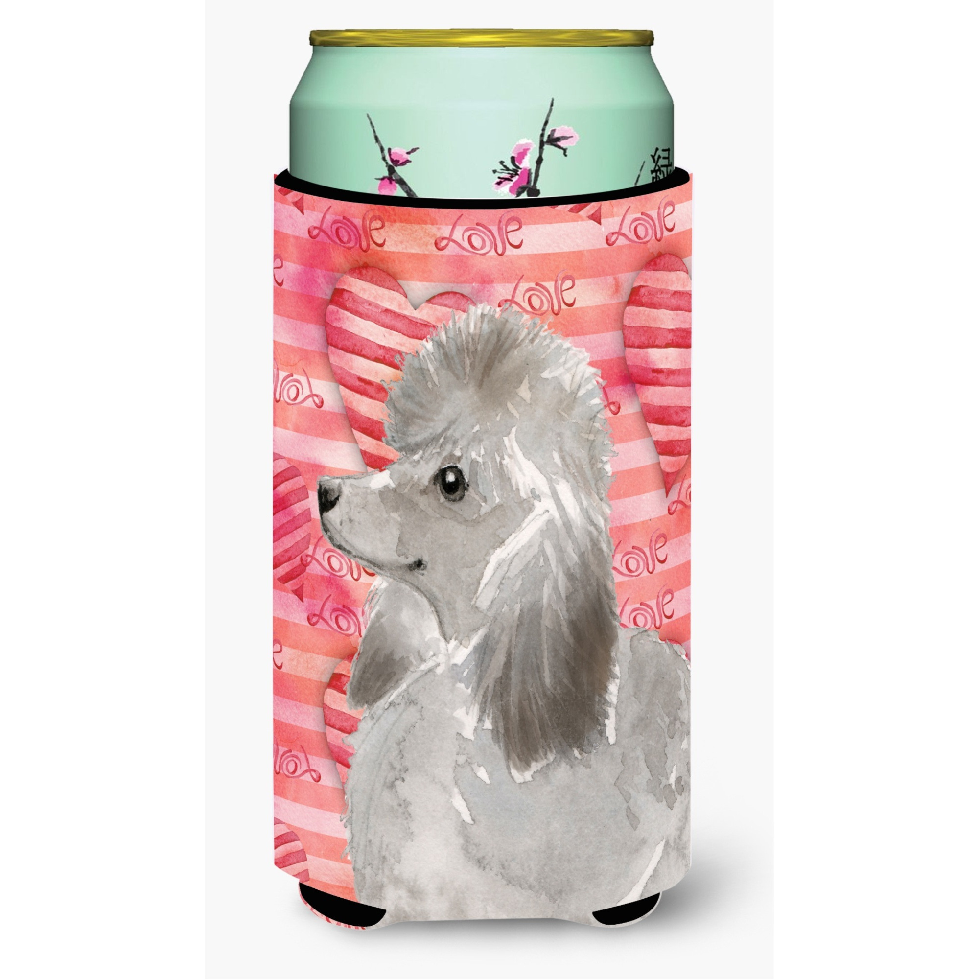 &quotCaroline's Treasures Grey Standard Poodle Love Decorative Can Hugger, Tall, Multicolor"