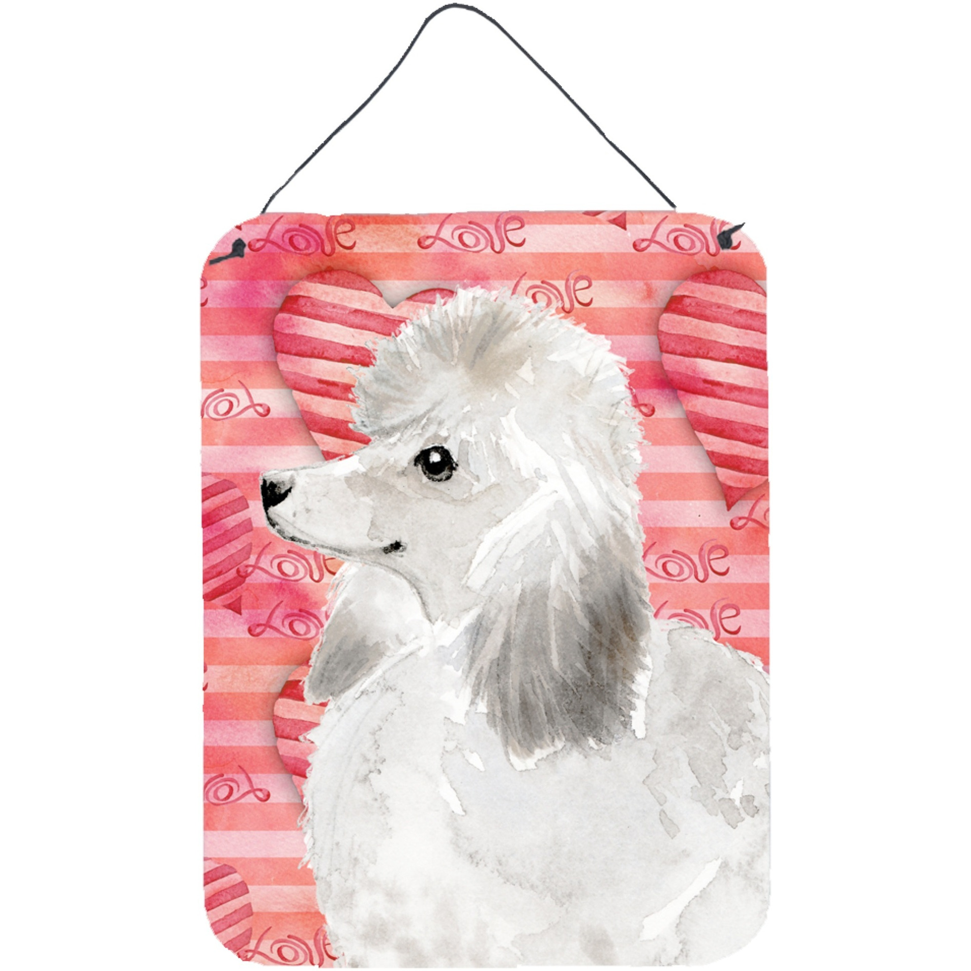 &quotCaroline's Treasures White Standard Poodle Love Metal Print, 16"" x 12"", Multicolor"